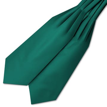 Saténový kravatový šál v smaragdovo zelenej farbe