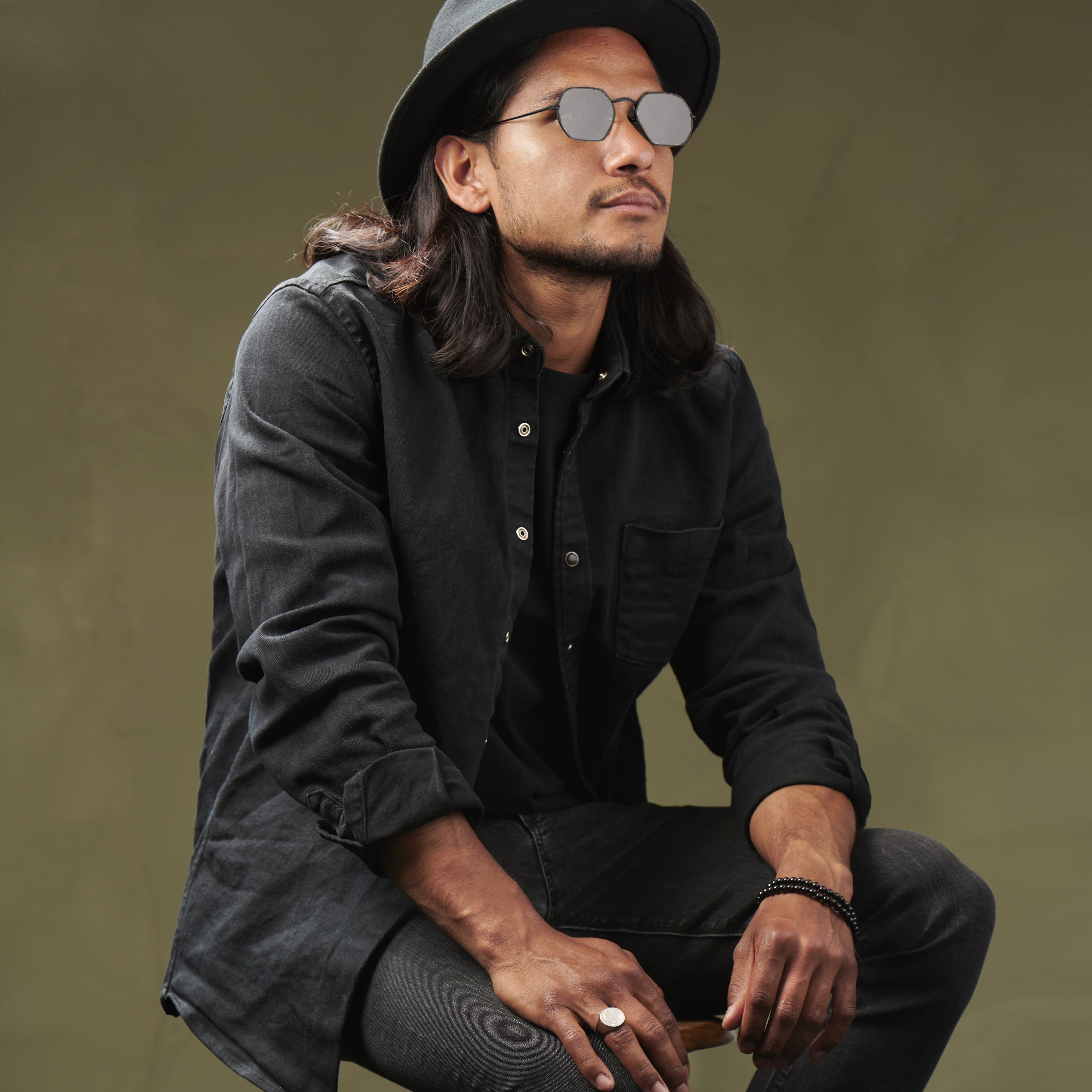 Groovy Zwart op Zwarte Zonnebril - 5