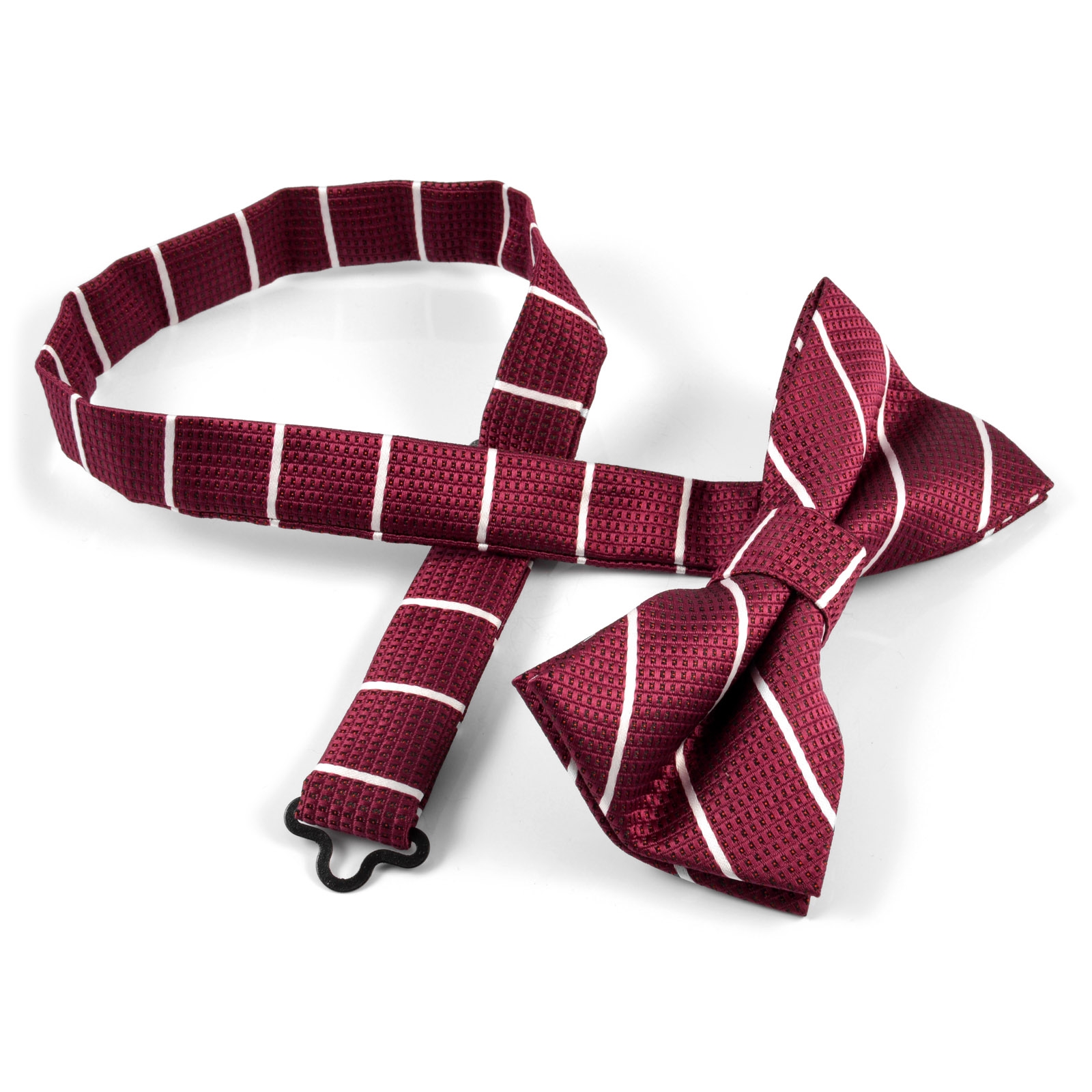 Burgunder Hvitstripet Sløyfe - 2