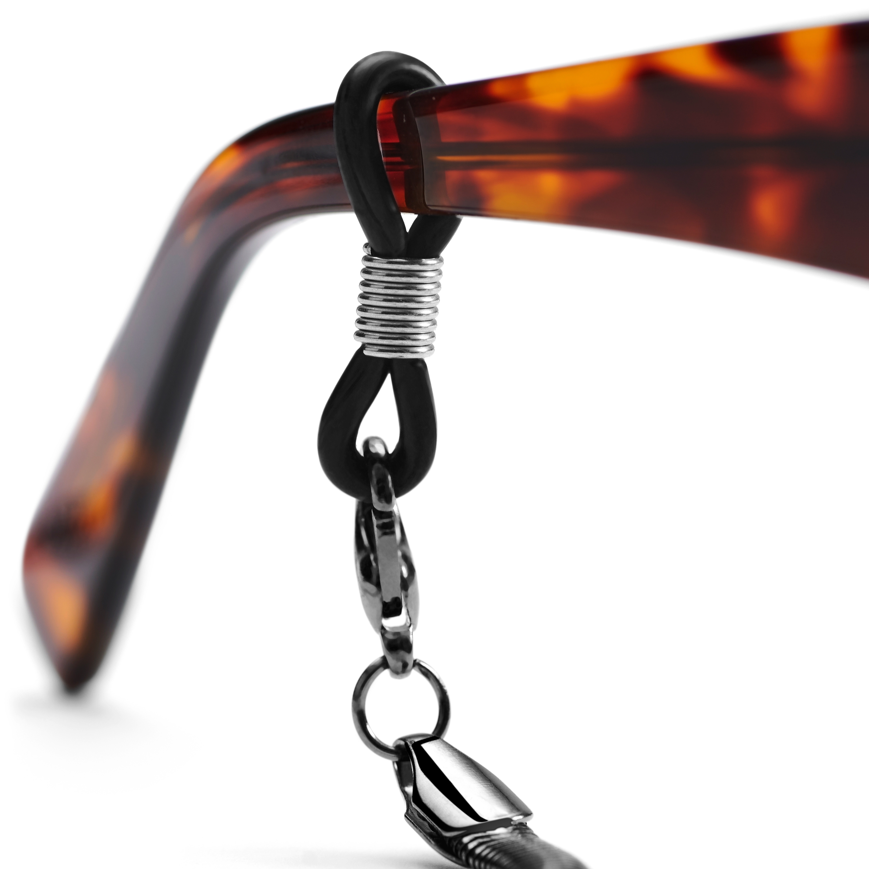 Cadena de gafas de sol de espiga de acero inoxidable negro - 3