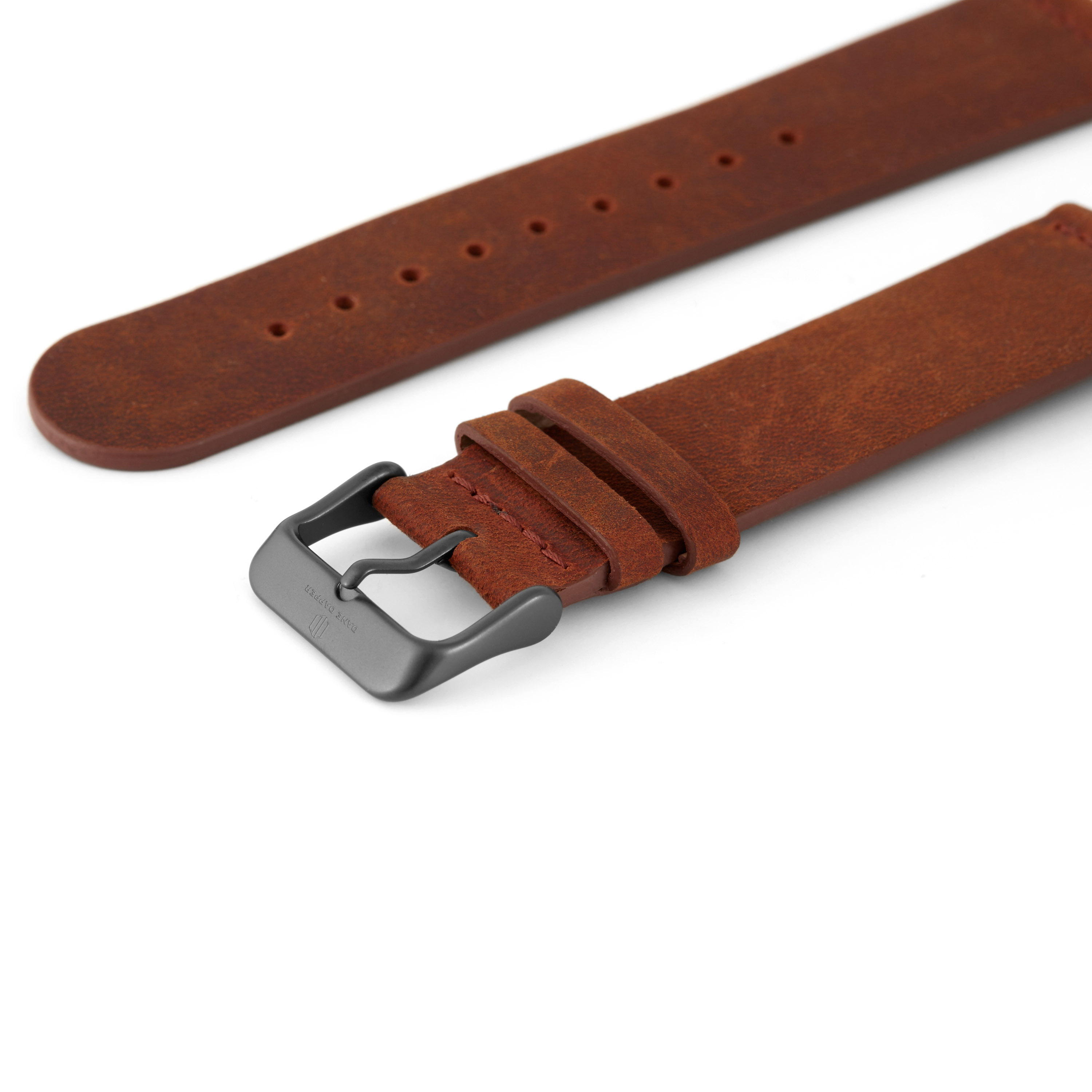 Orange Brown & Gray Buckle Watch Strap - 2