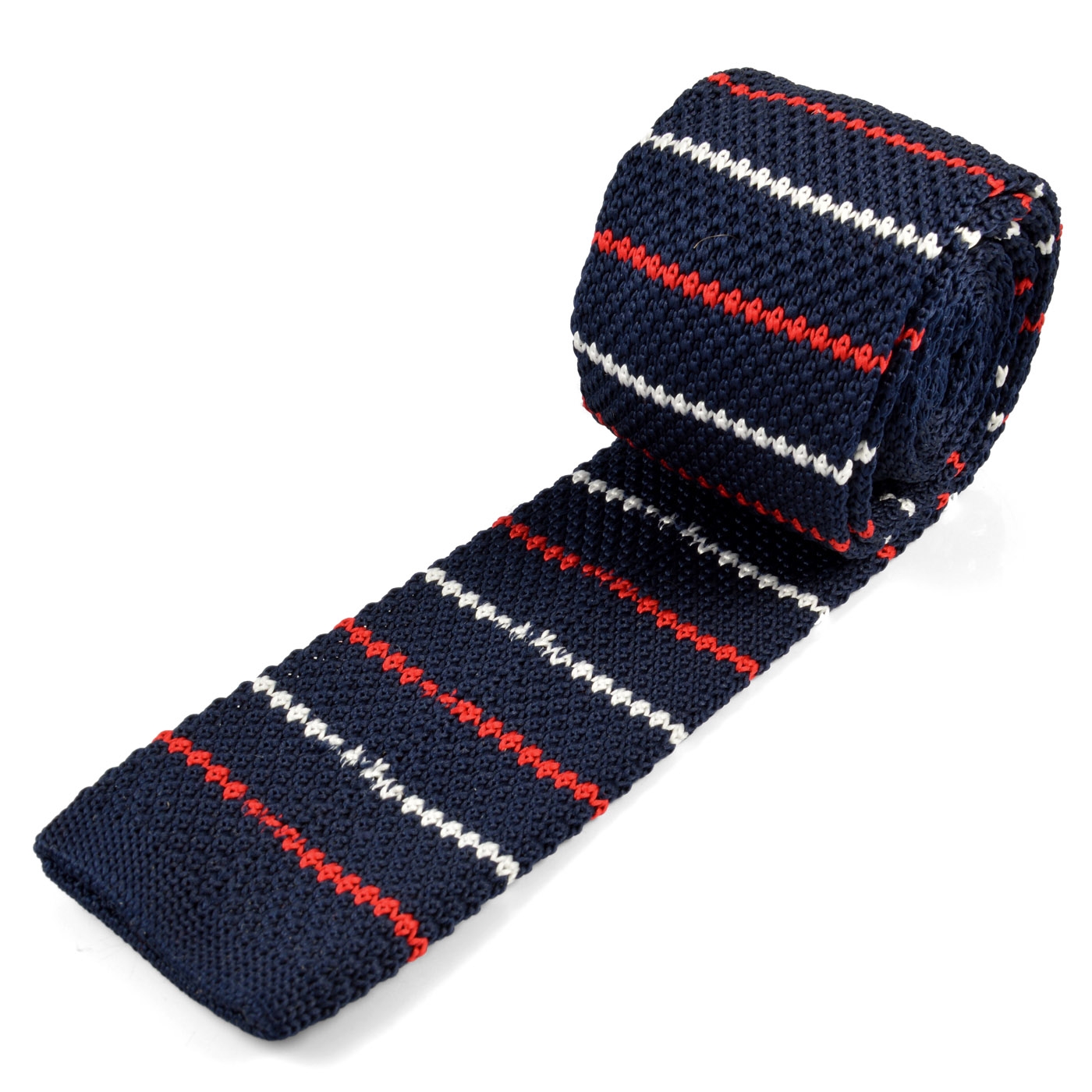 Тъмносиня плетена вратовръзка - 3