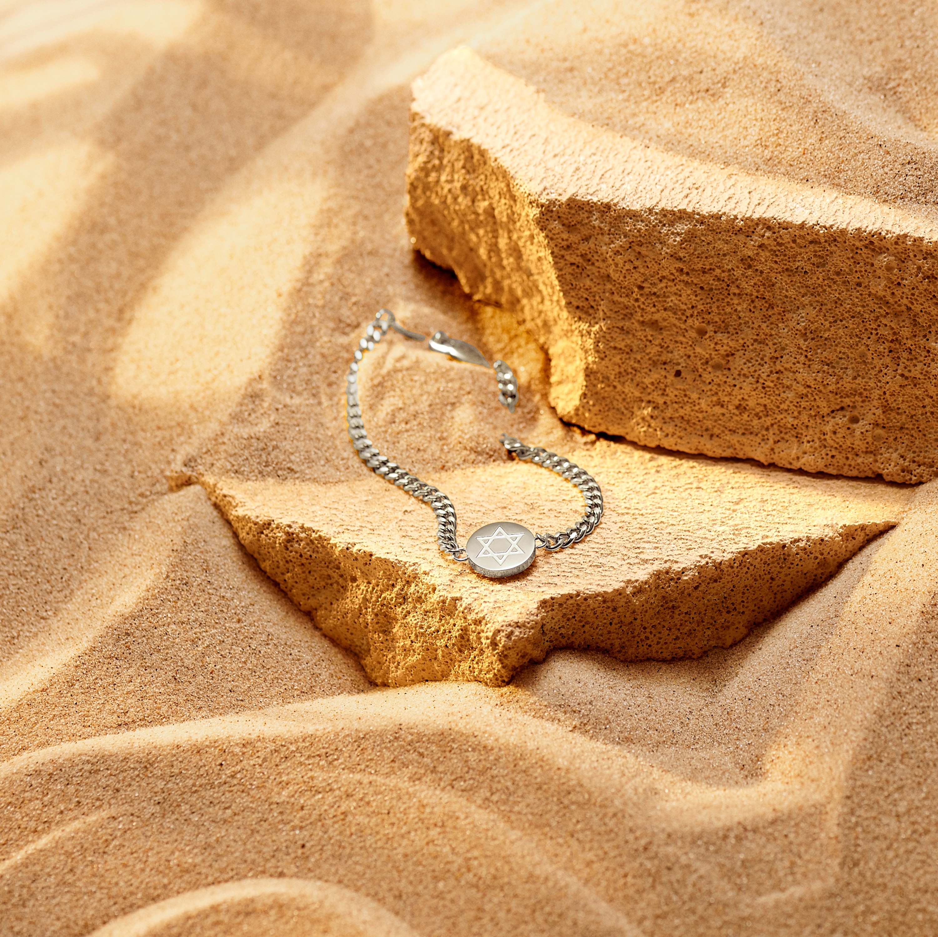 Unity | Silver-tone Stainless Steel Star of David Bracelet - 2