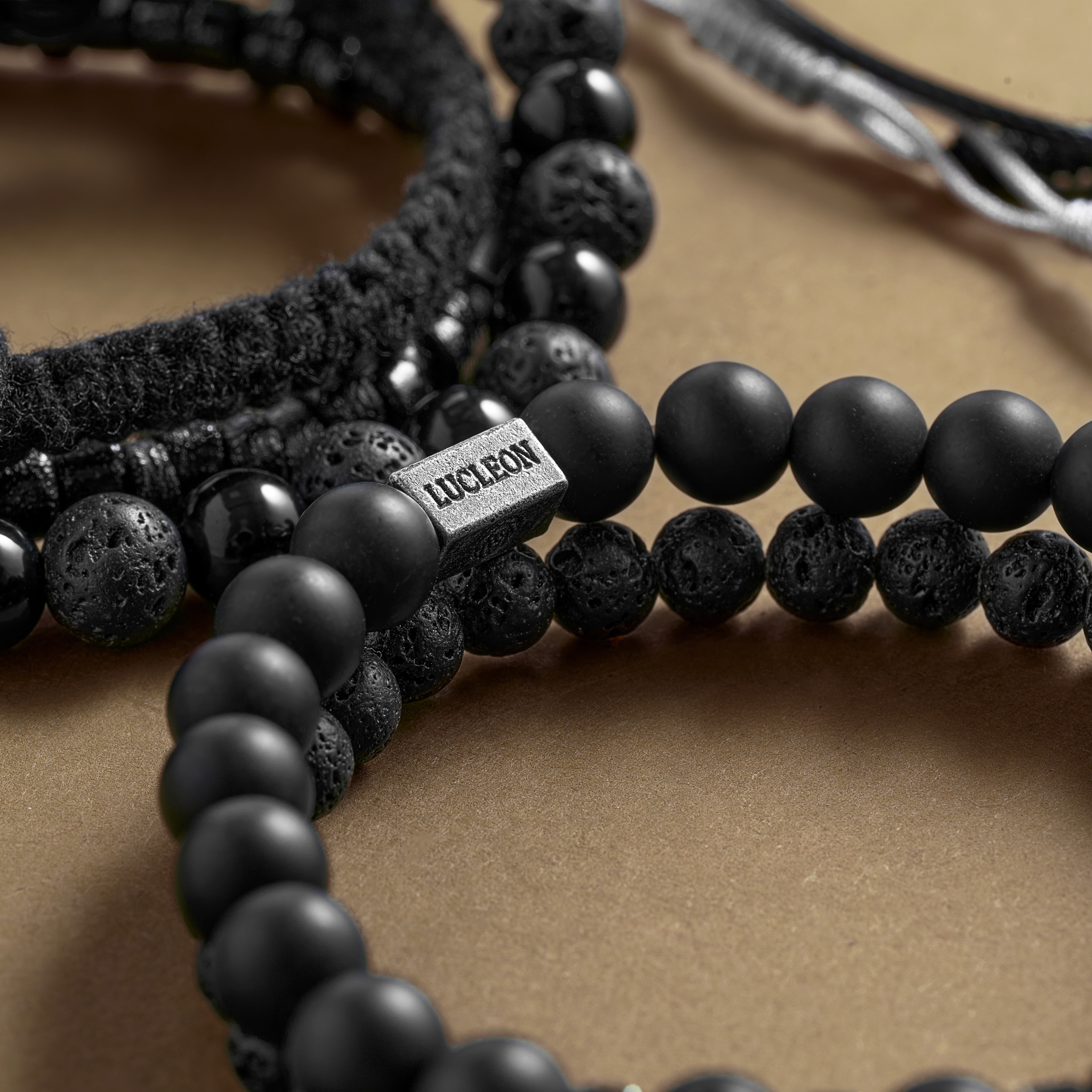 Exclusive Men's Bracelet Gift Box | Hematite, Onyx, & Lava Rock - 4