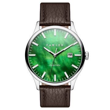 Timon | Green Mother-of-Pearl Automatic Leather Watch