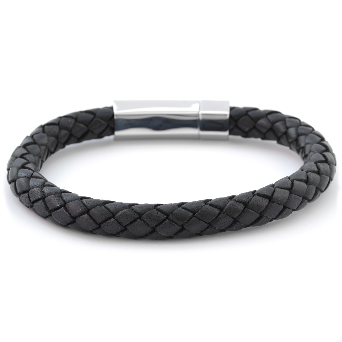 Solid Masculine Boloflettet Leather Bracelet - 1