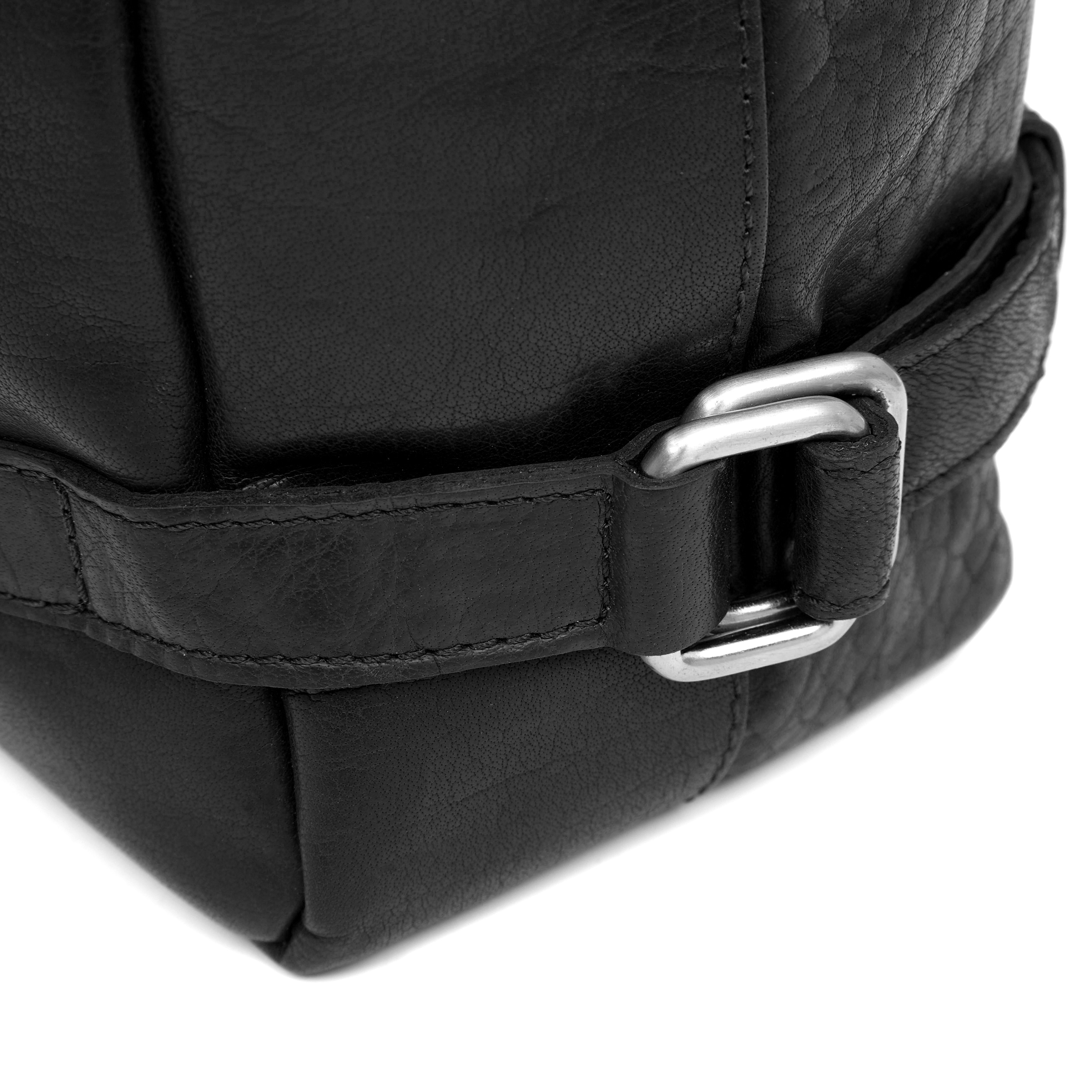 Montreal Luxury Leather Black Satchel Bag - 14
