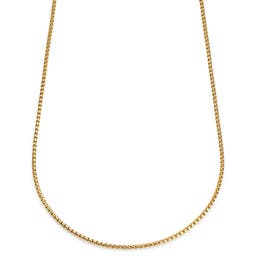 Essentials | 3 mm Gold-Tone Curved Box Chain Necklace