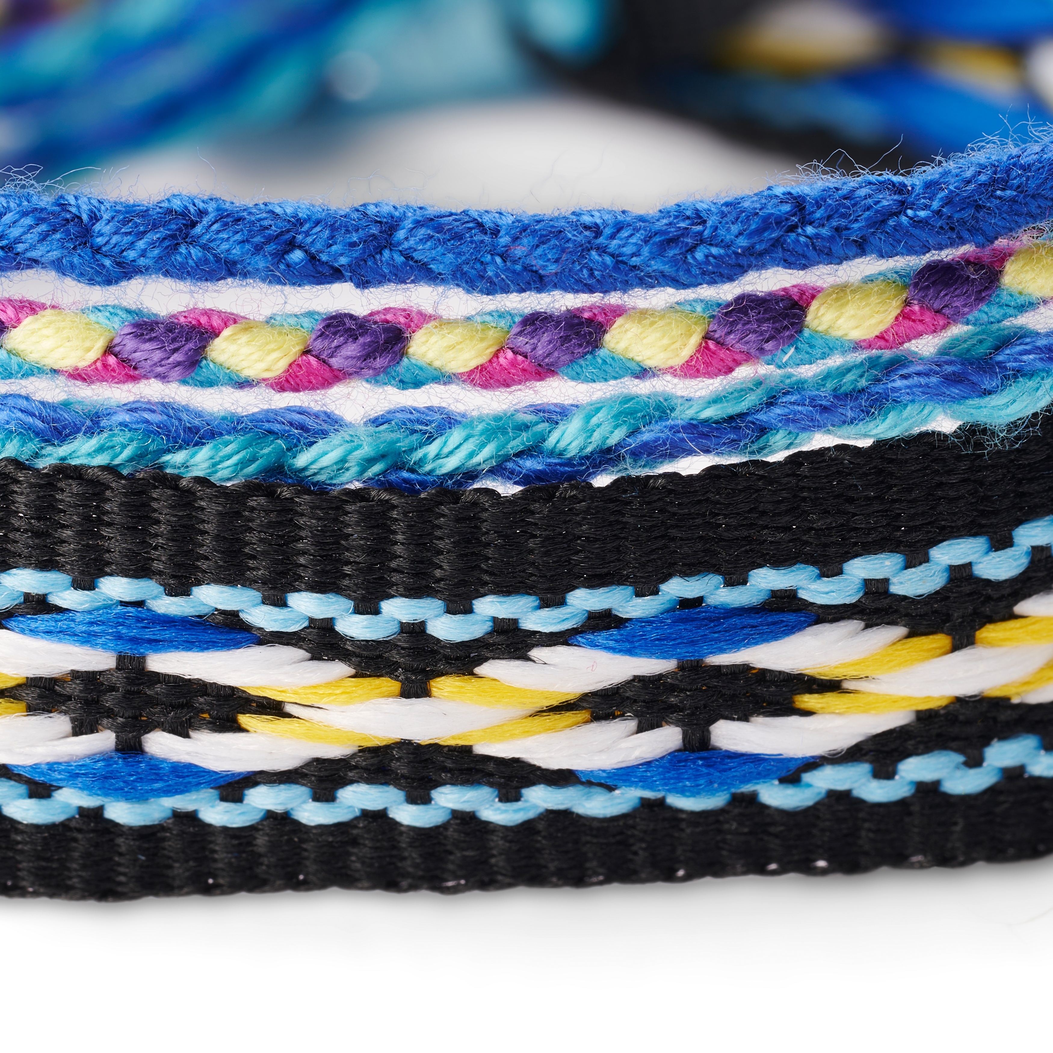 Krāsaina tekstila sērfotāju rokassprādze gaiši zilā krāsā - 2