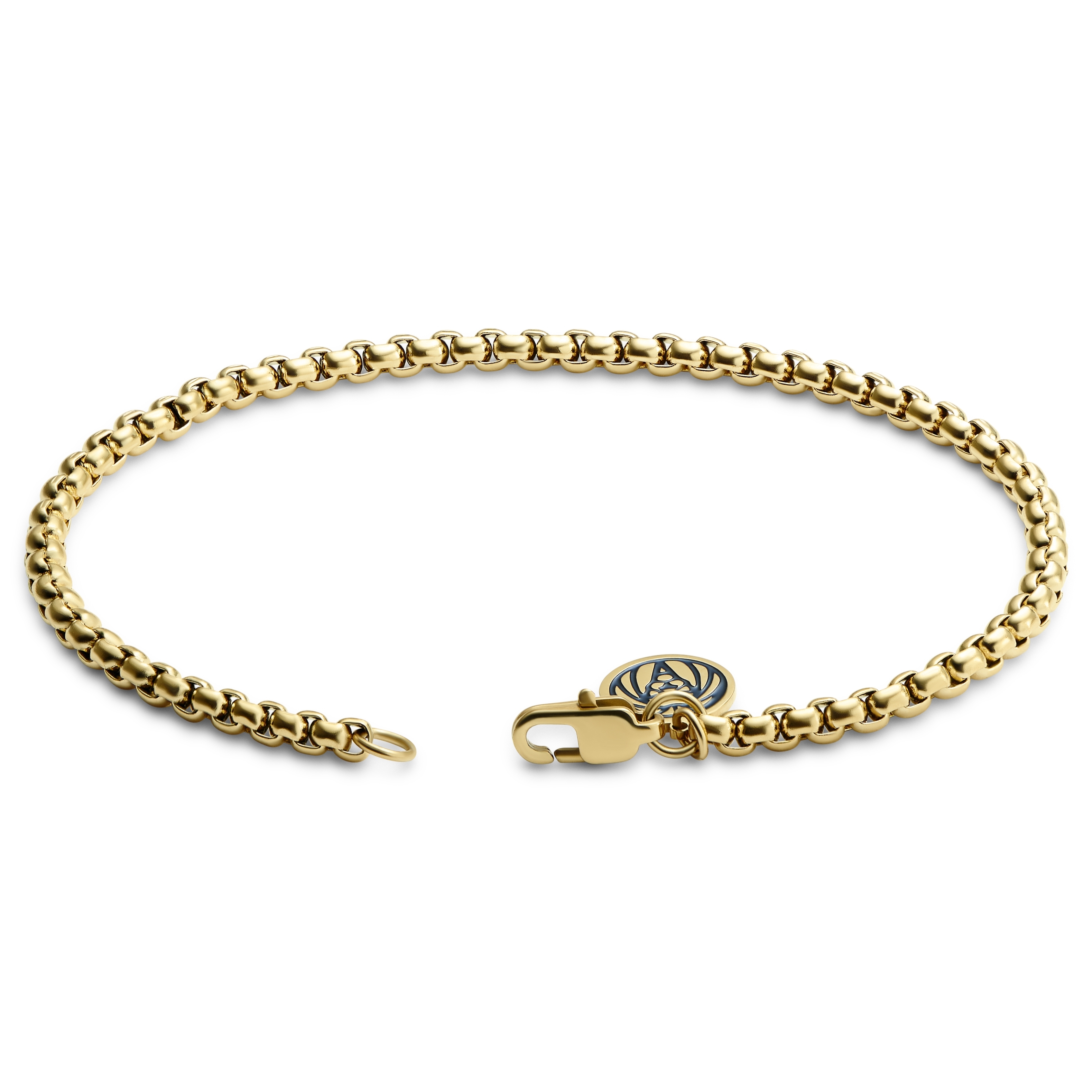 Essentials | Pulsera de cadena de caja curvada dorada de 3 mm - 3