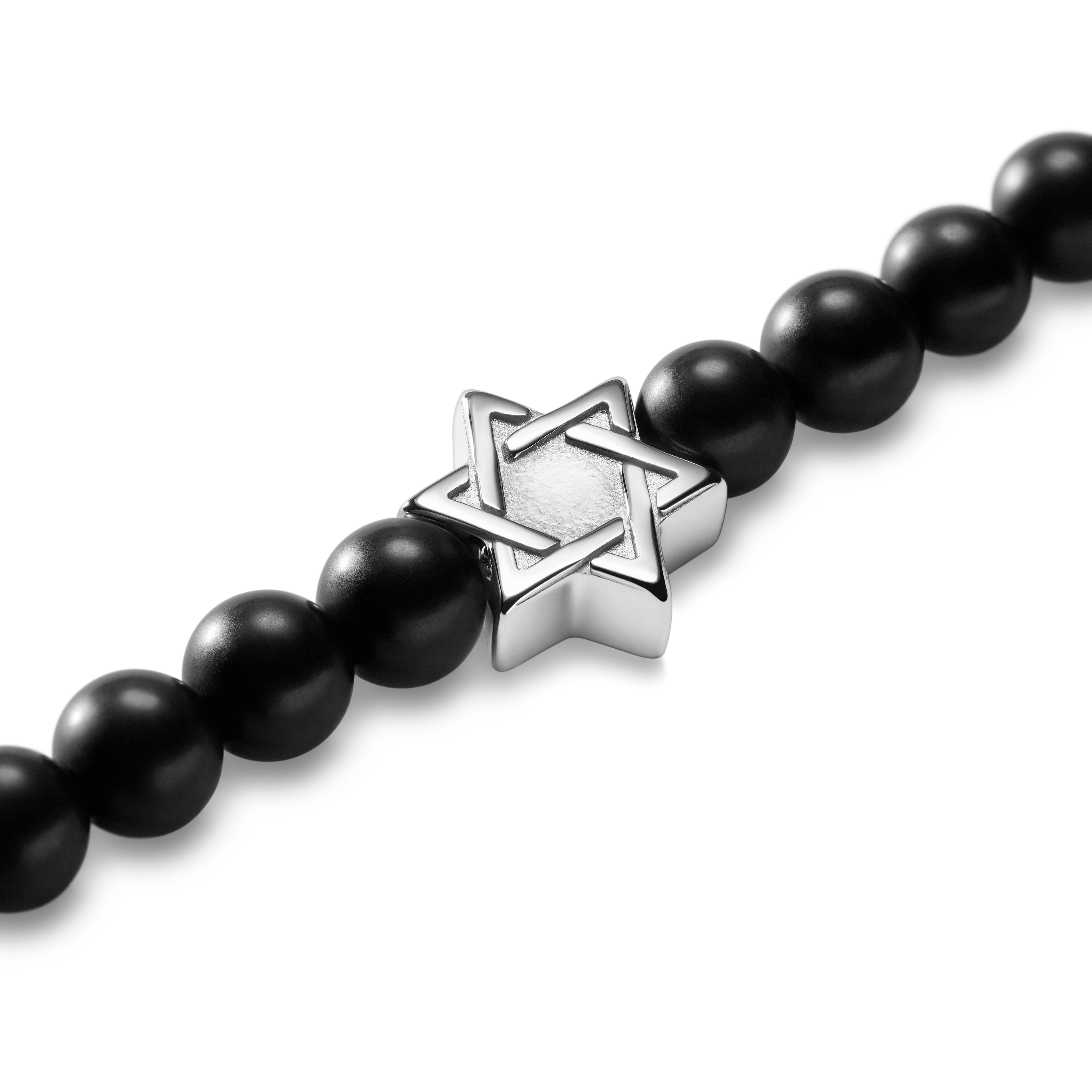 Unity | 6 mm Onyx Star of David Bracelet - 4