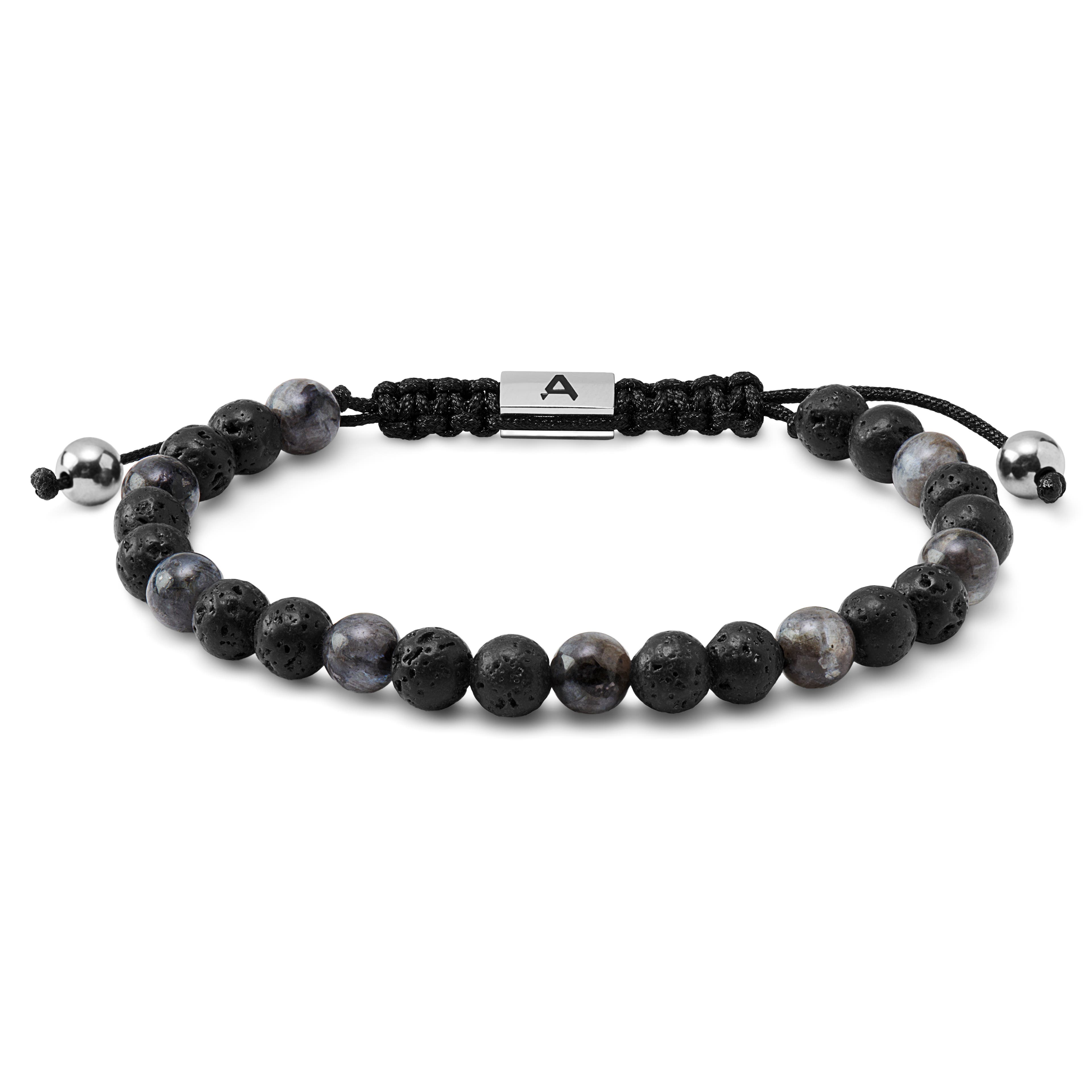 Sanatio | 6 mm Lava Rock & Schwarzes Labradoritstein-Armband Sanatio | 6 mm Lava Rock & Schwarzes Labradoritstein-Armband
