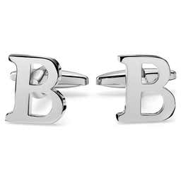 Silver-Tone Letter B Initial Cufflinks