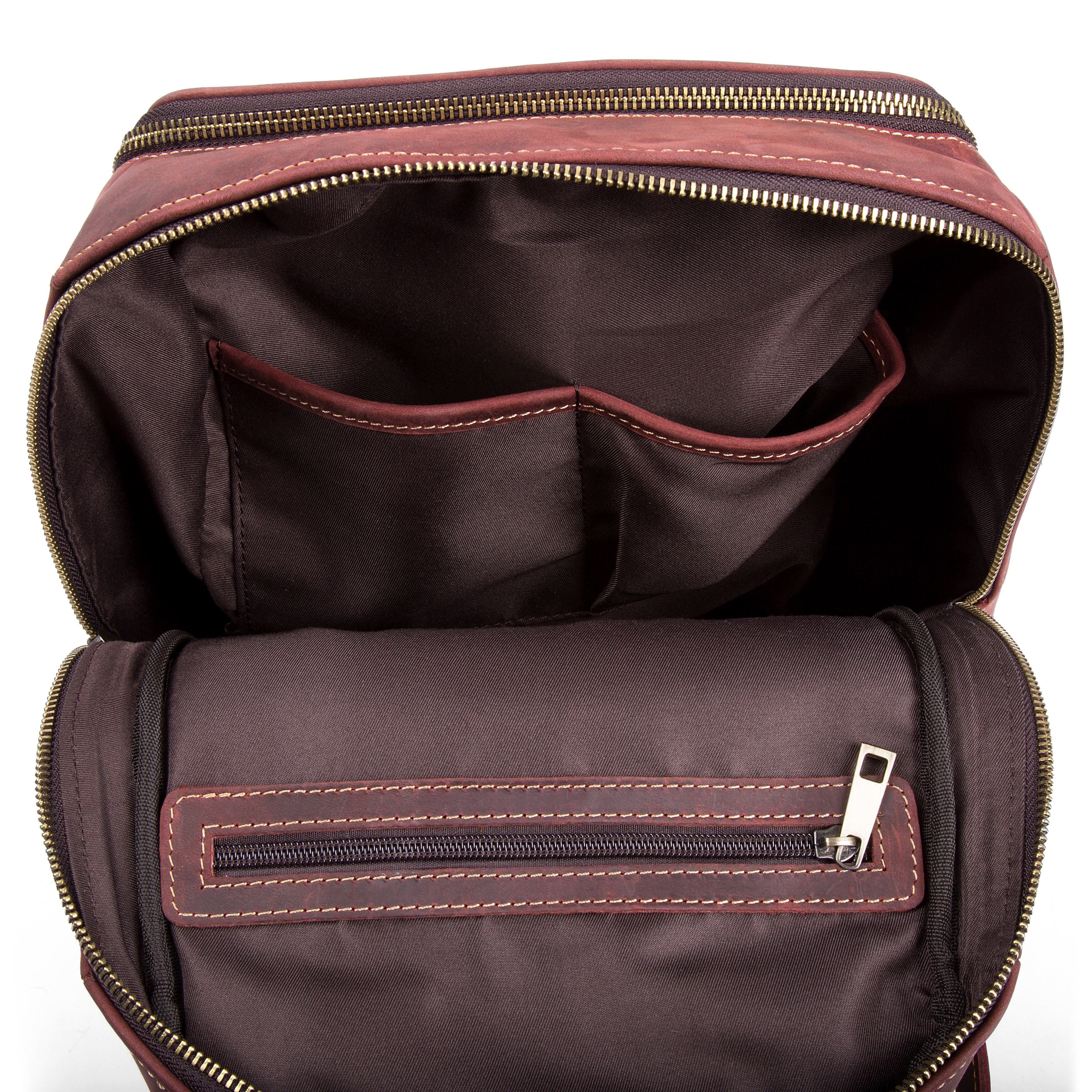 Mochila de cuero marrón tostado Delton - 12