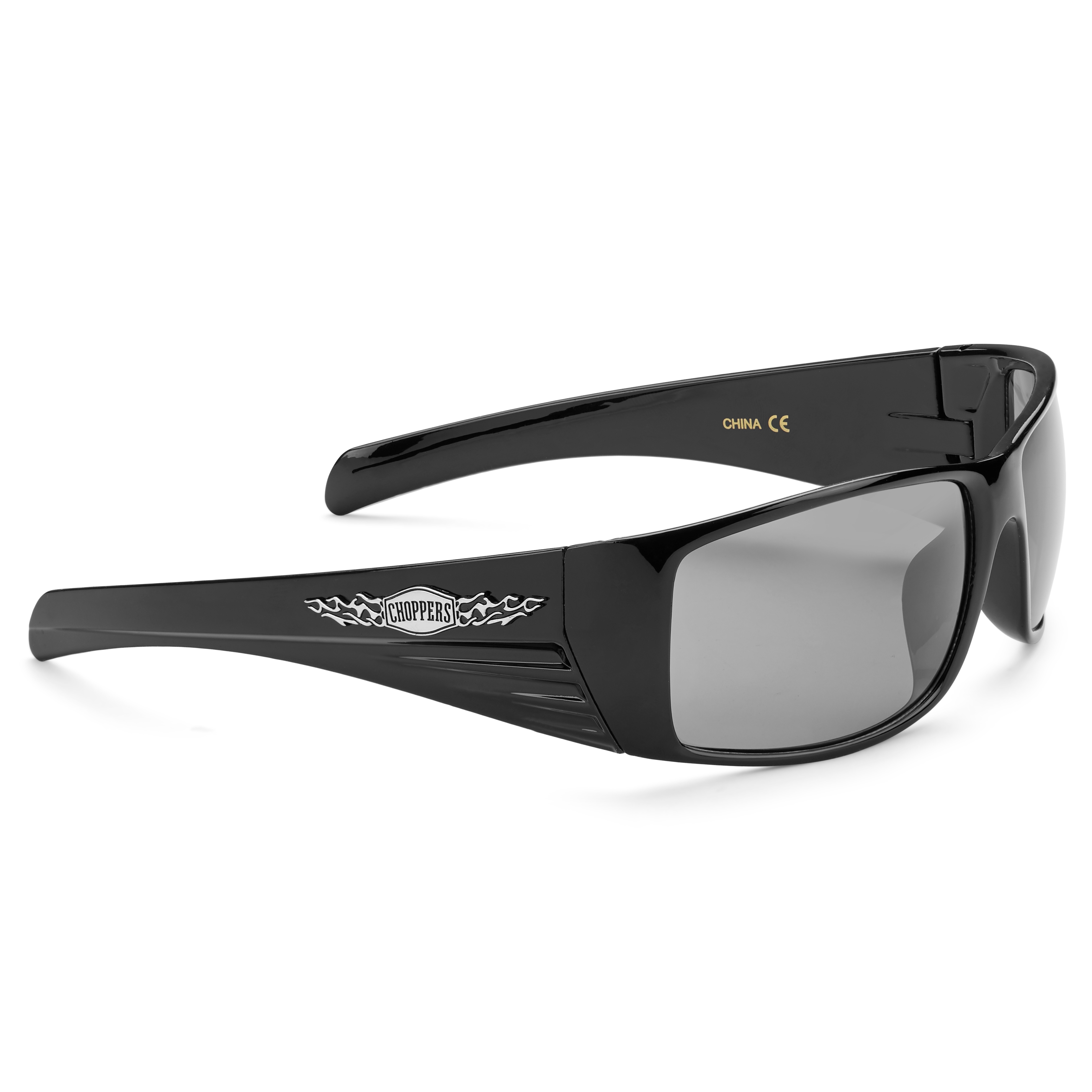 Glossy Black & Slate Rectangular Sunglasses - for Men - Evershade