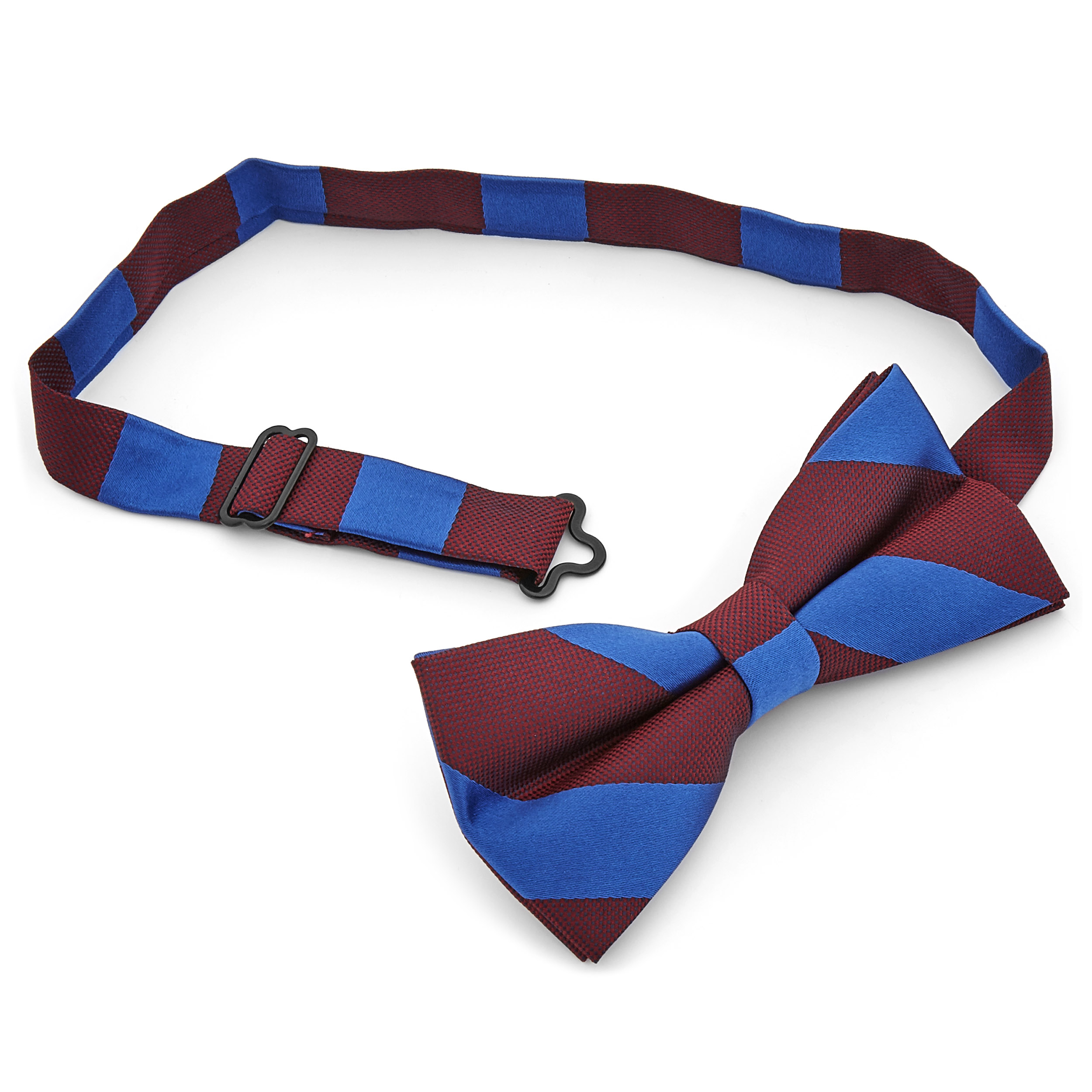 Ljusblå och Burgundy Randig Fluga - 2