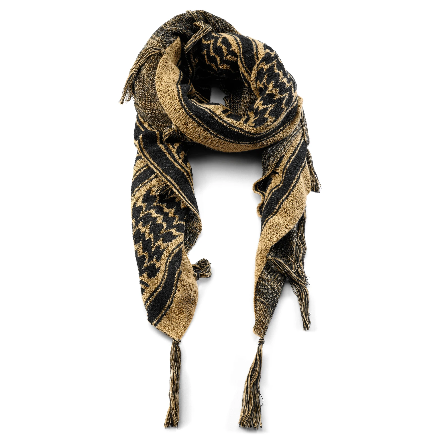 Bandana à carreaux couleur sable et noir Bandana à carreaux couleur sable et noir