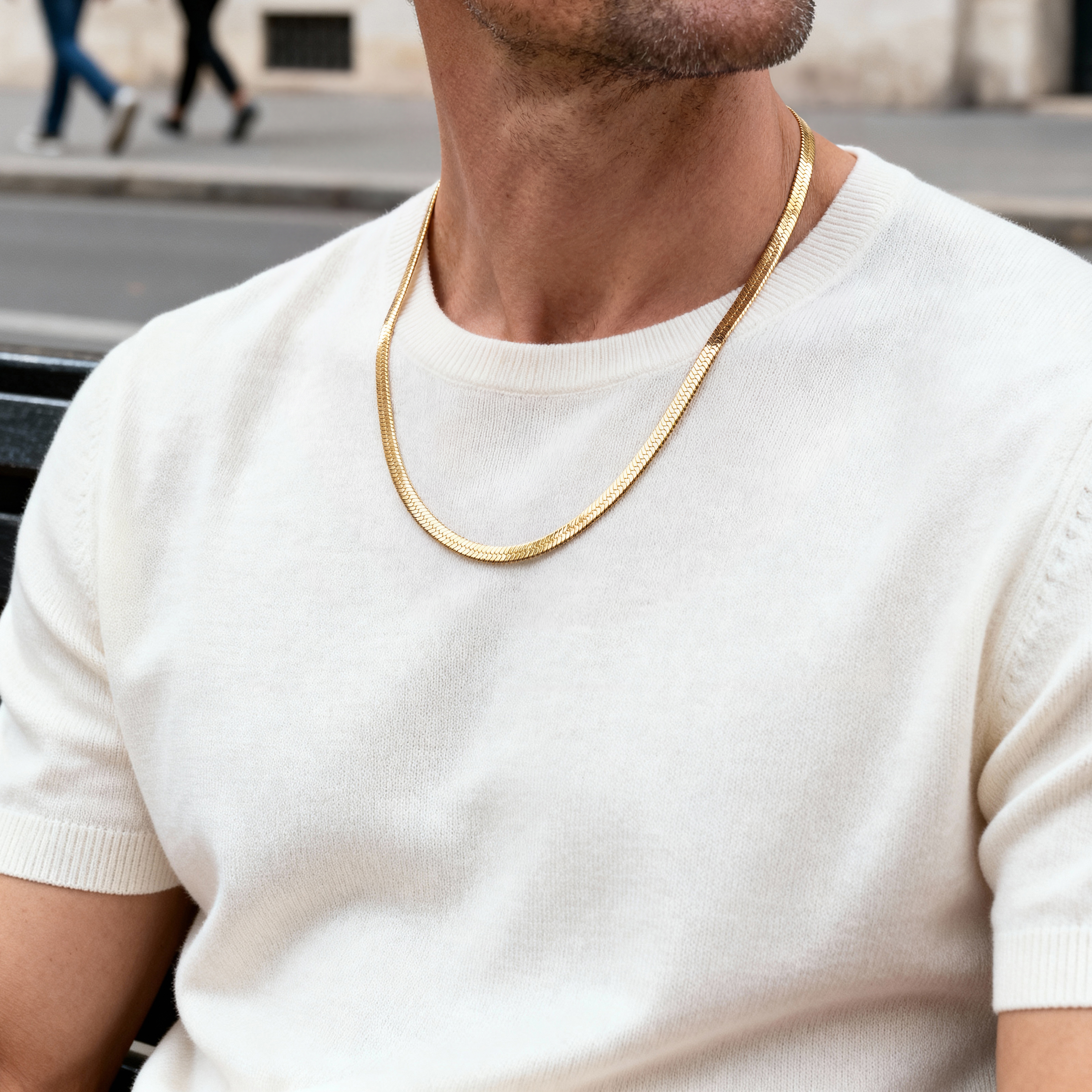 Essentials | 6 mm Guldfärgat Fiskbenshalsband - 2