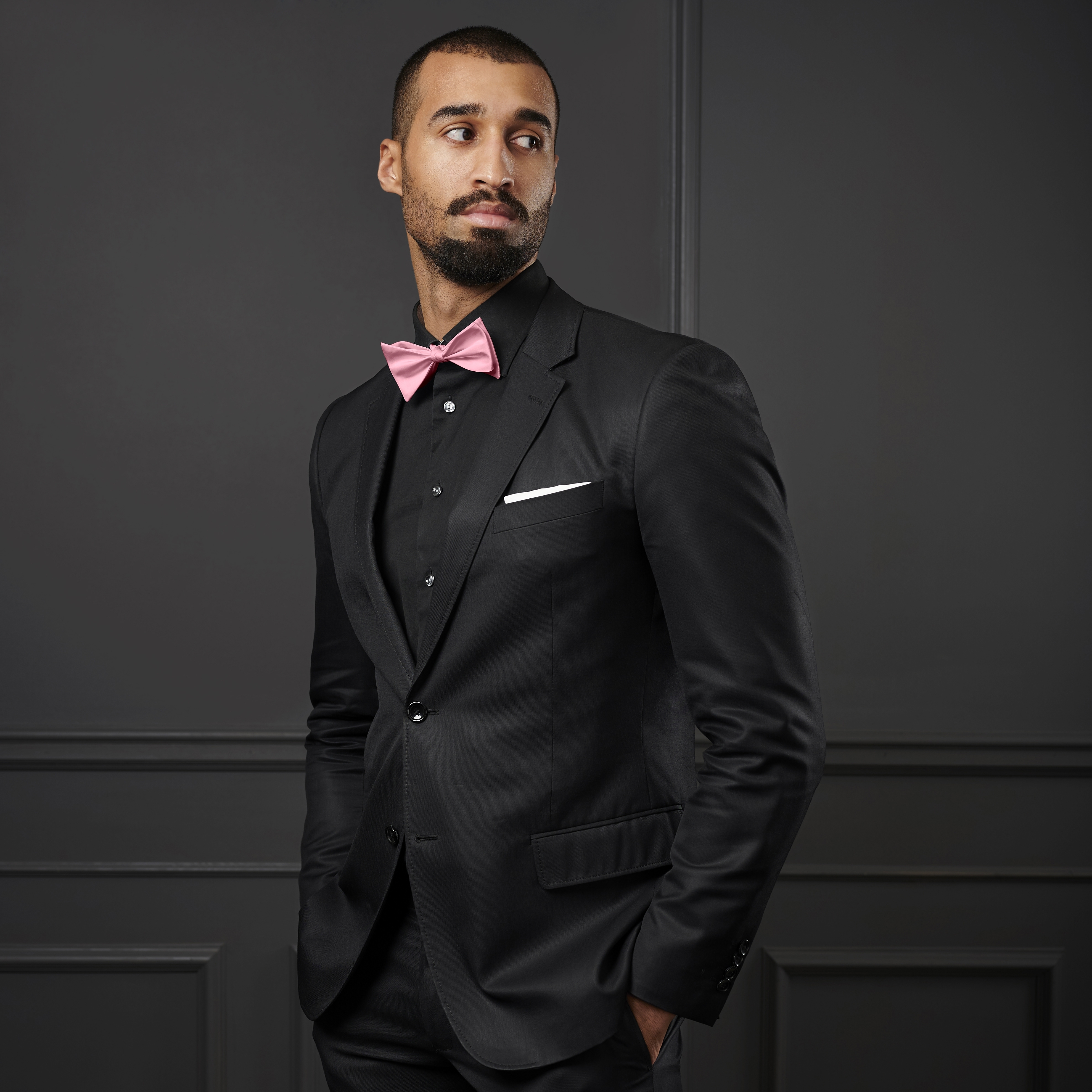 Hellrosa Basic Selbstbinder Fliege - 4