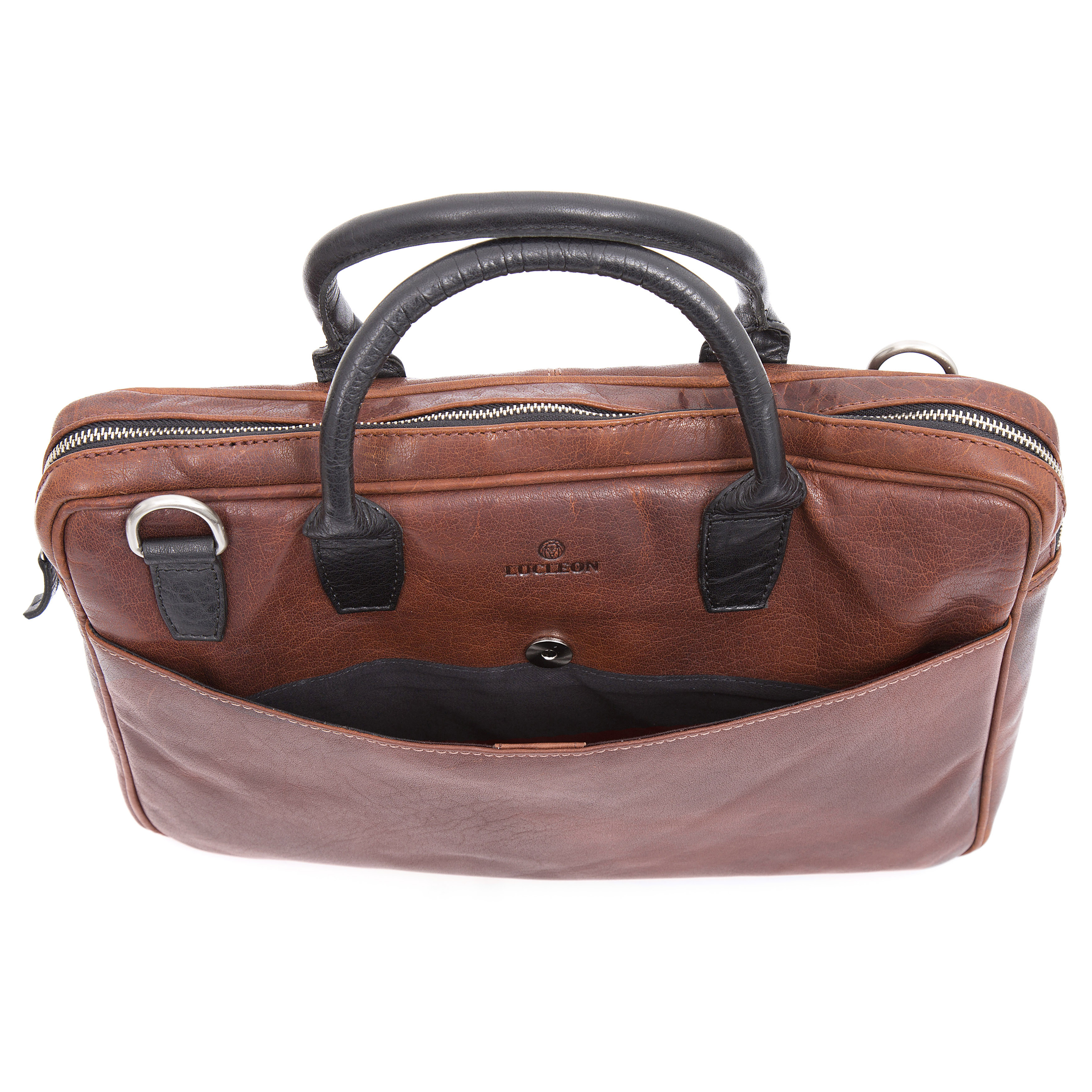 Δερμάτινη Τσάντα Montreal Slim 13" Executive Tan & Black - 7
