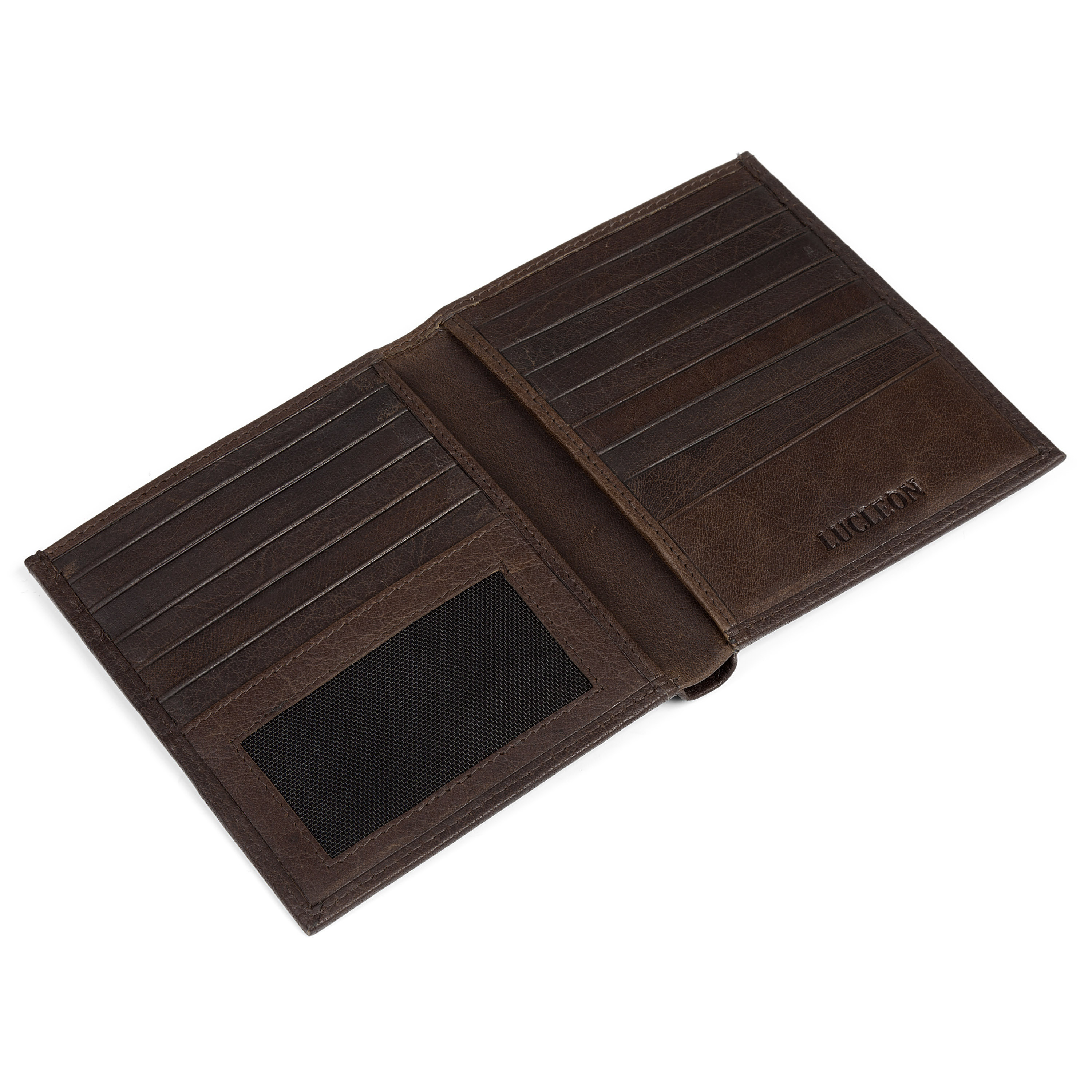 Portafoglio Montreal in pelle marrone con schermatura RFID e 13 slot - 7