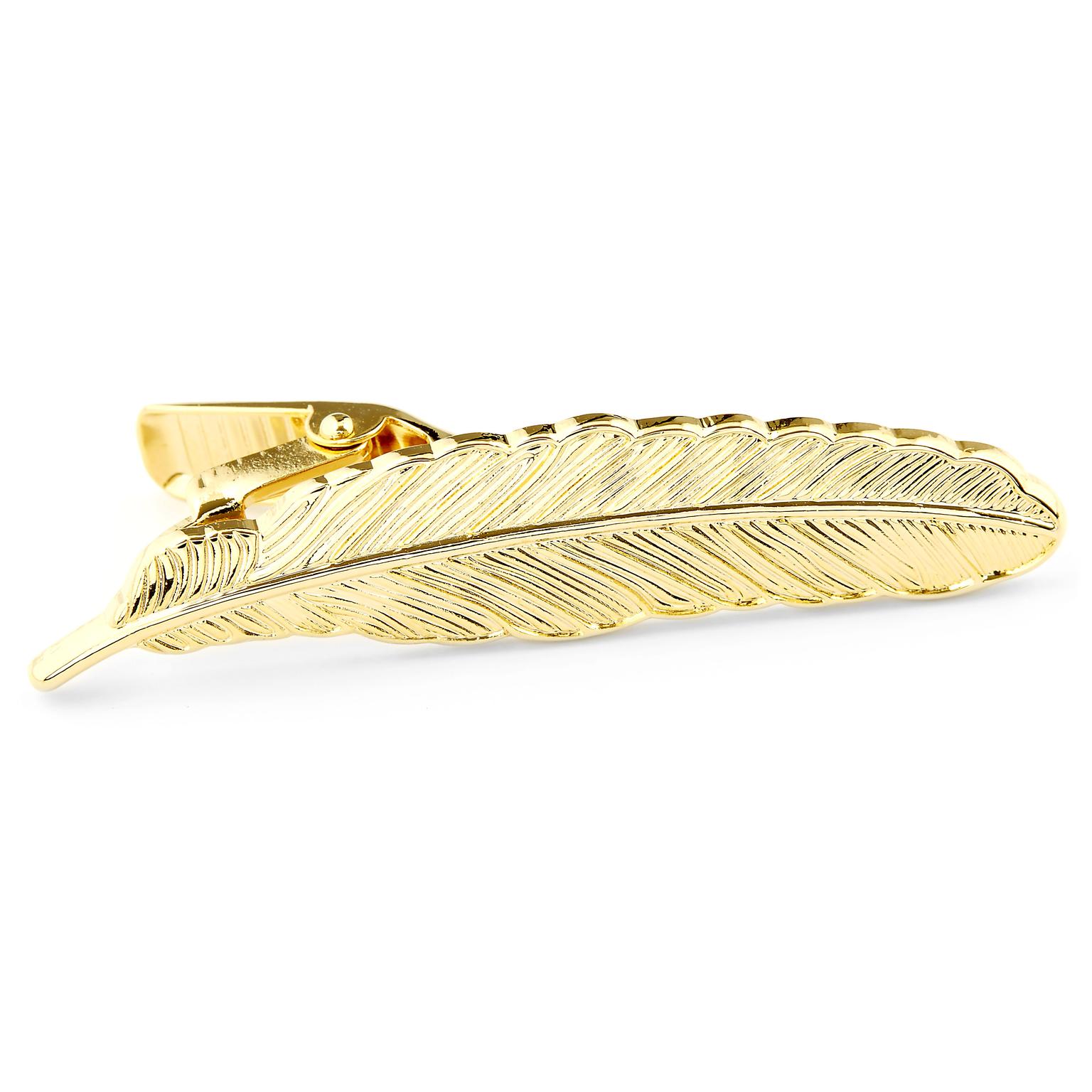Gold-Tone Feather Short Tie Clip Gold-Tone Feather Short Tie Clip