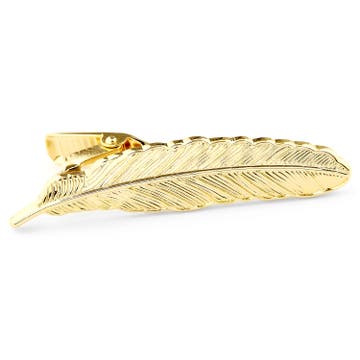Short Gold-Tone Feather Tie Clip Short Gold-Tone Feather Tie Clip