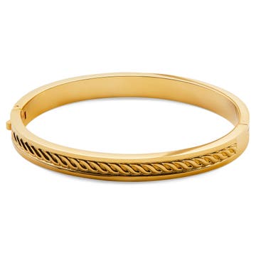 Arie | Gold-Tone Stainless Steel Rope Texture Bangle Bracelet