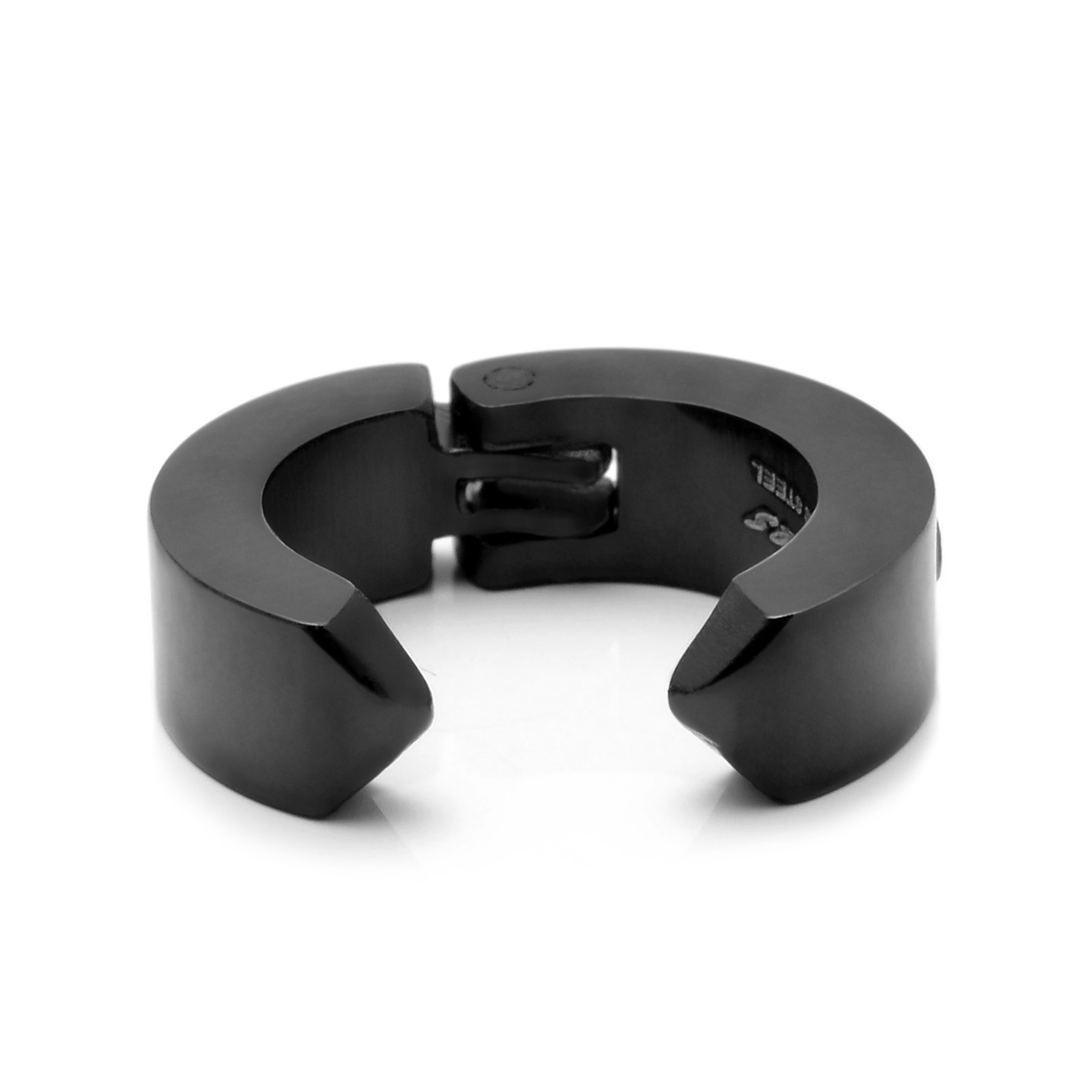 Sentio | Zwarte Clip Oorring van Chirurgisch Staal en Zirkonia - 2