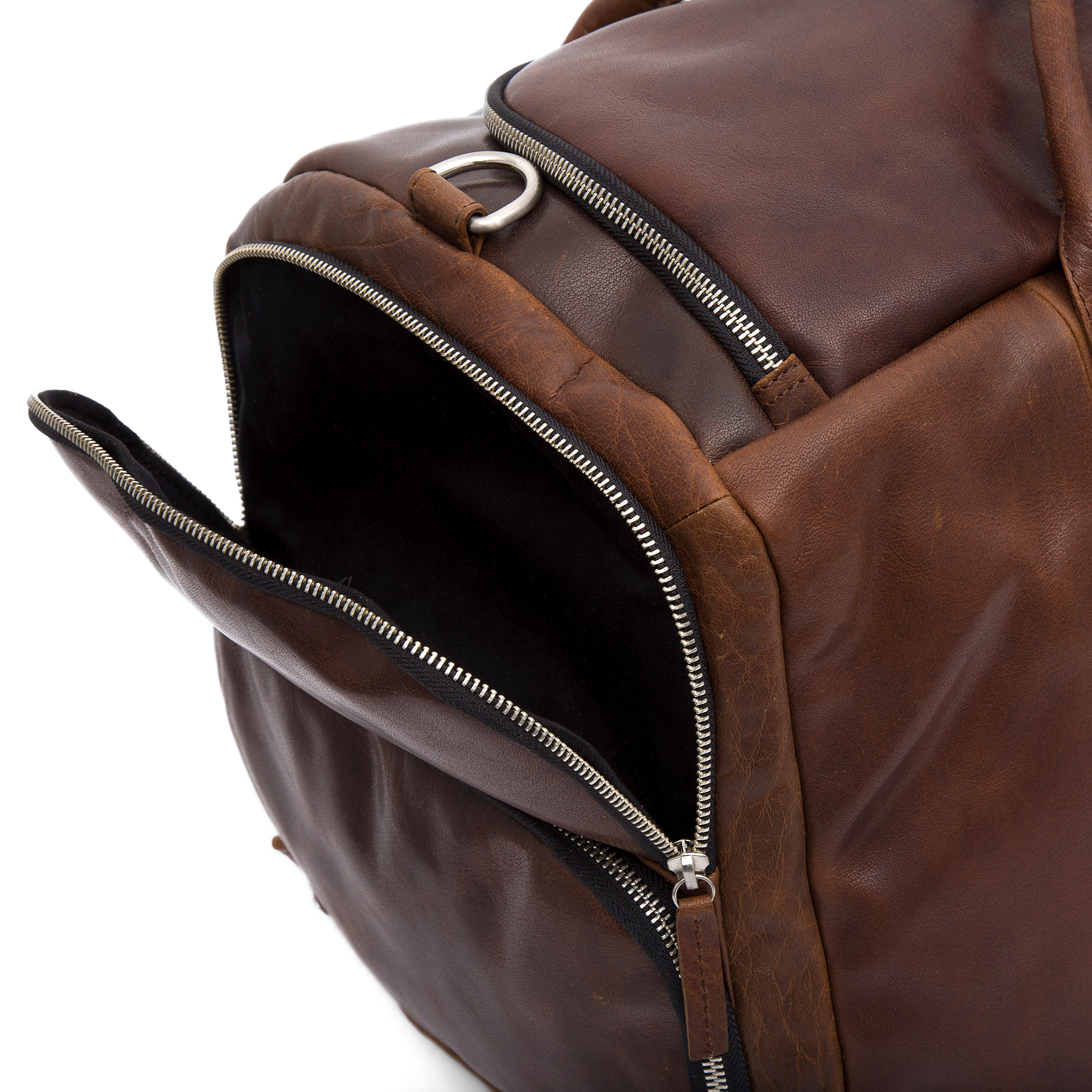 Montreal Large Tan Leather Duffel Bag - 11