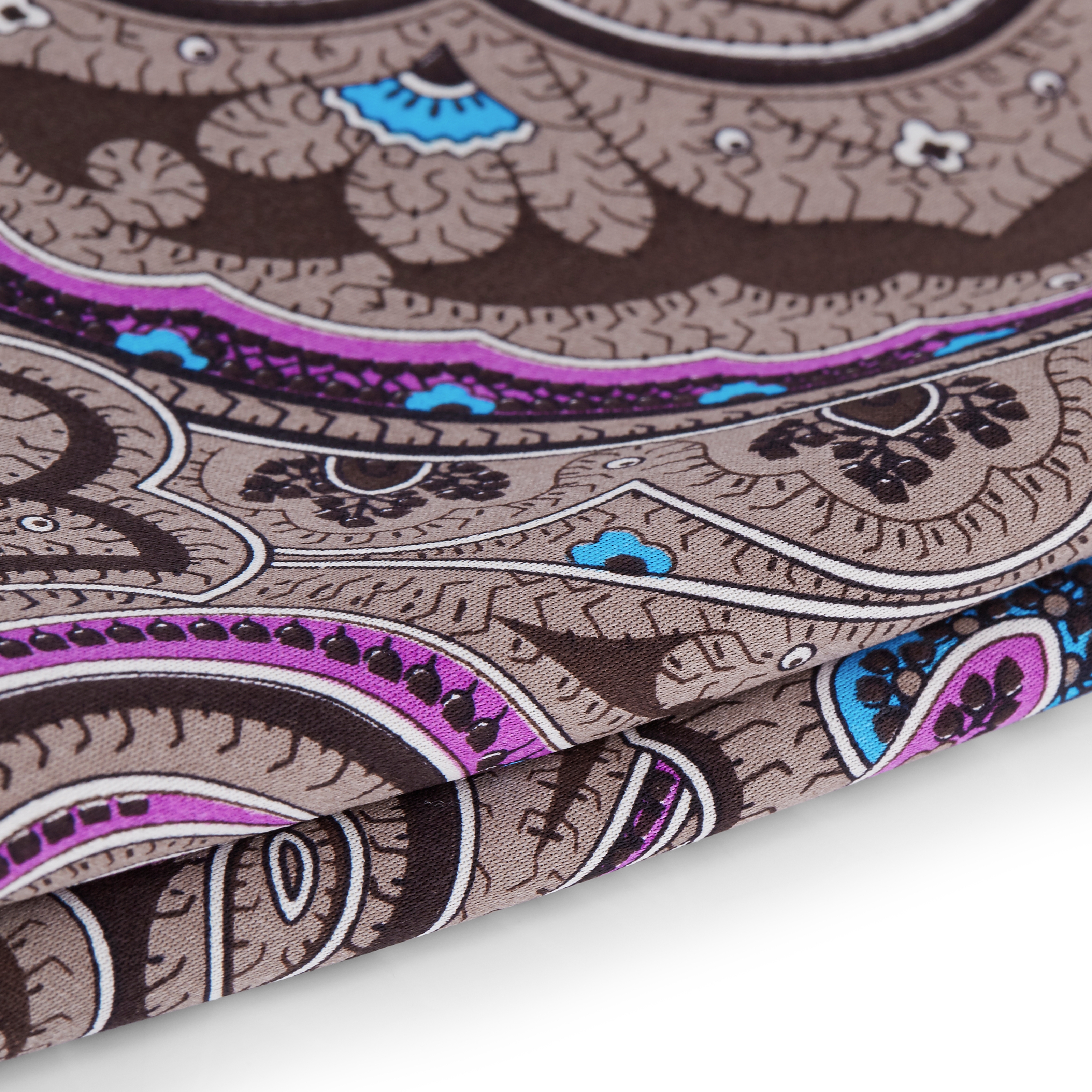 Dristig Brunt Lommetørkle med Blomstermønster - 2