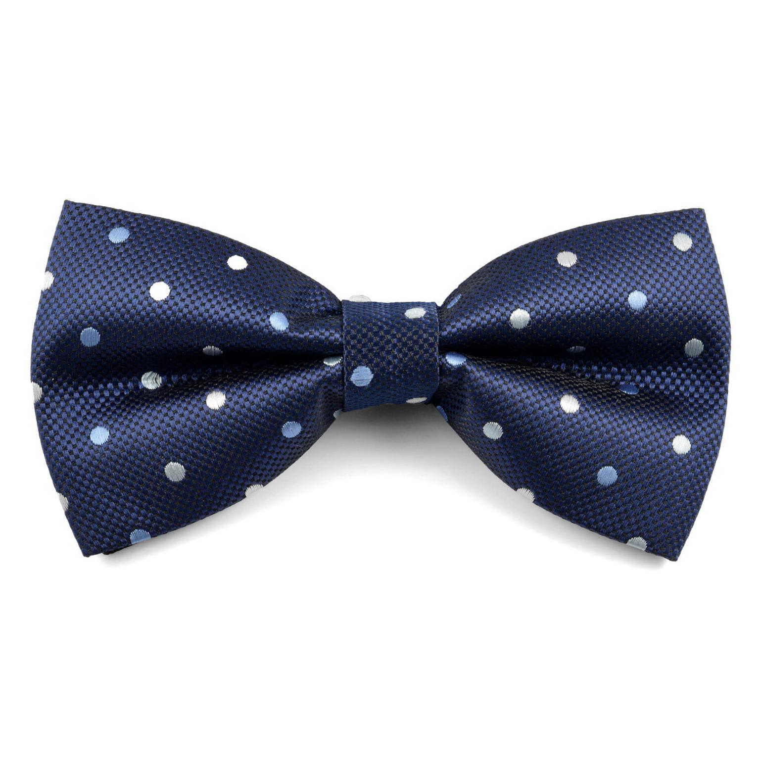 Navy Blue Dotted Pre-Tied Bow Tie Navy Blue Dotted Pre-Tied Bow Tie