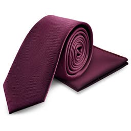 Crimson Necktie and Pocket Square