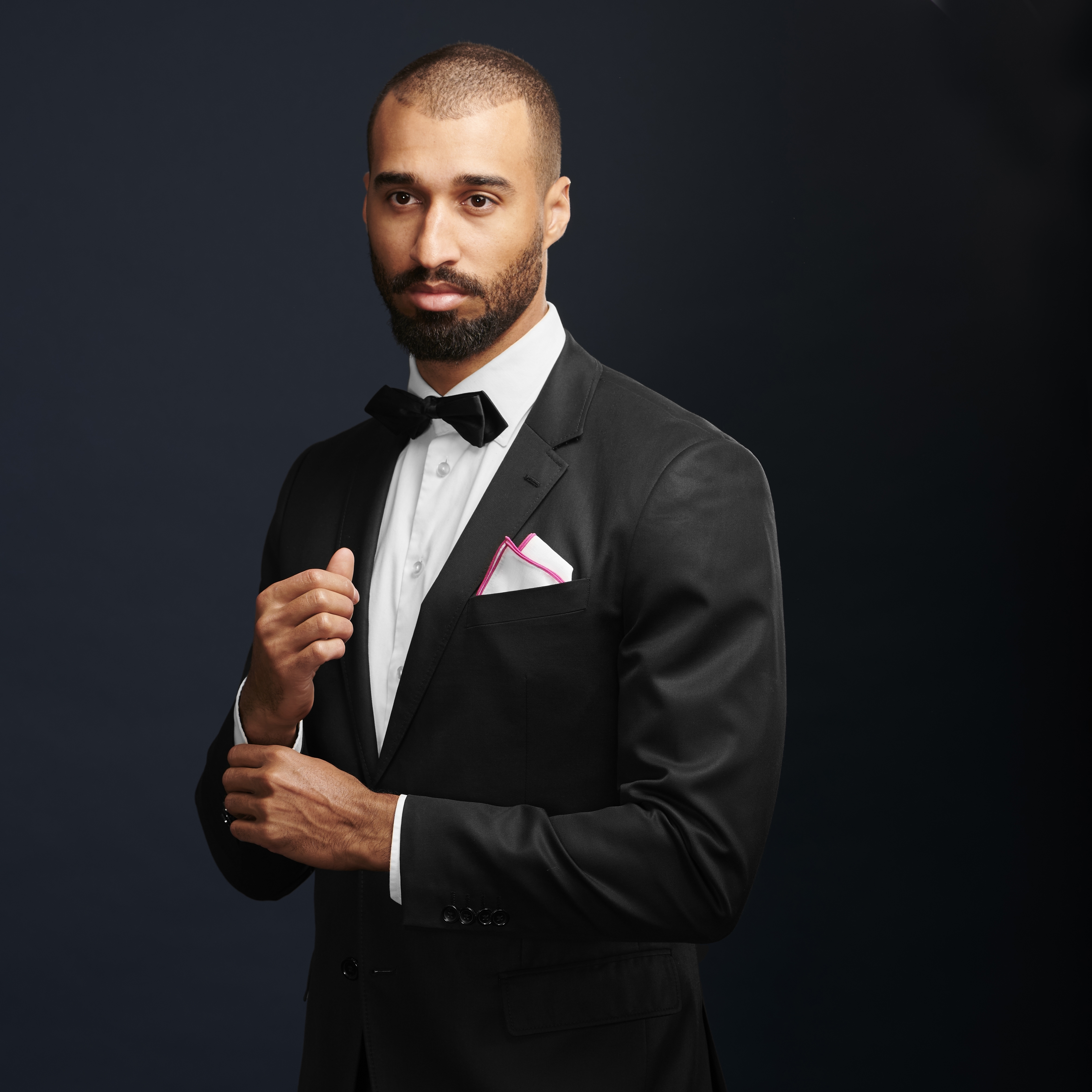 Hvitt Lommetørkle med Rosa Kanter - 4