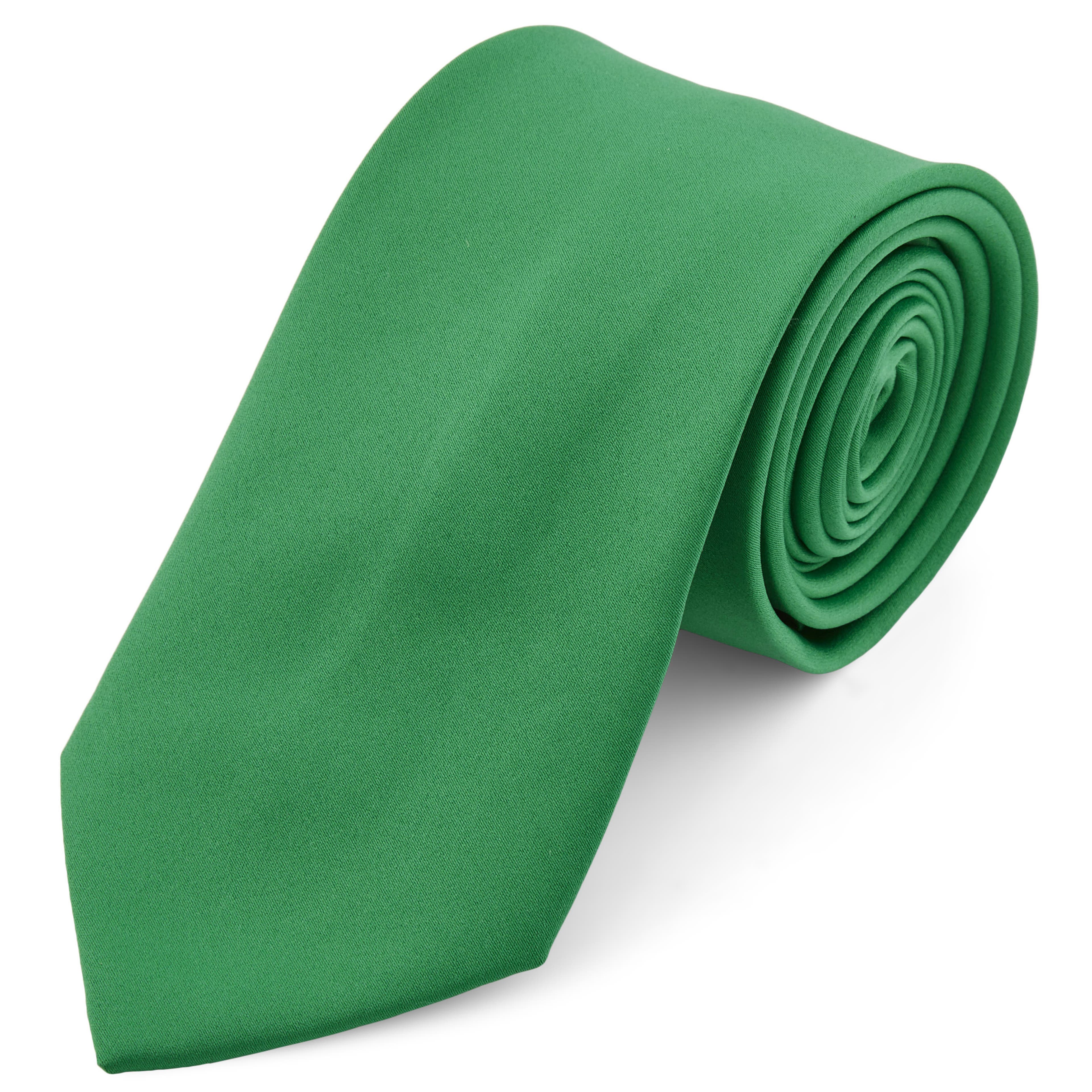 Cravate unie vert émeraude 8cm