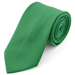Krawat w kolorze szmaragdowo-zielonym 8 cm Basic