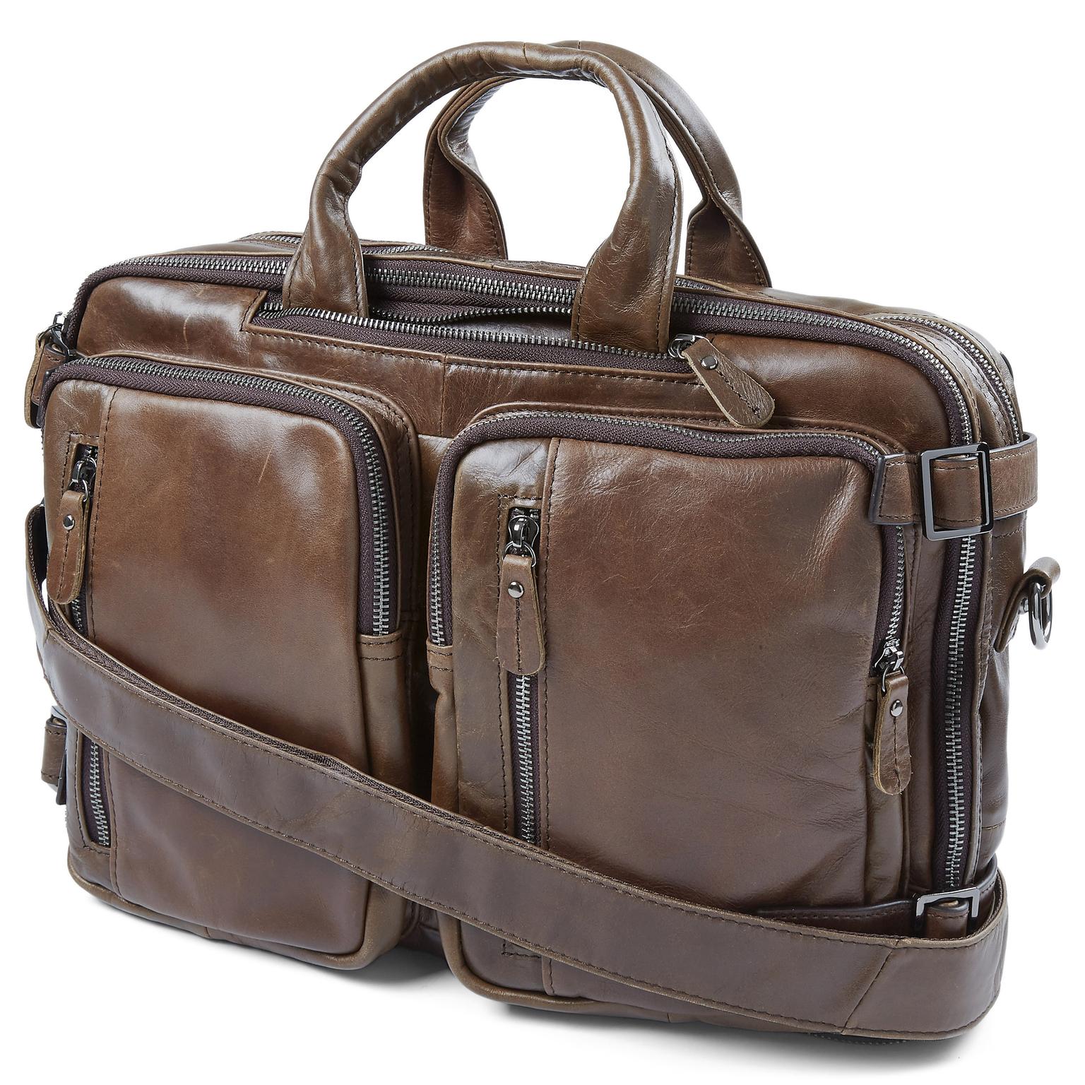 Aztec Donkerbruine Multifunctionele Lederen Tas Aztec Donkerbruine Multifunctionele Lederen Tas