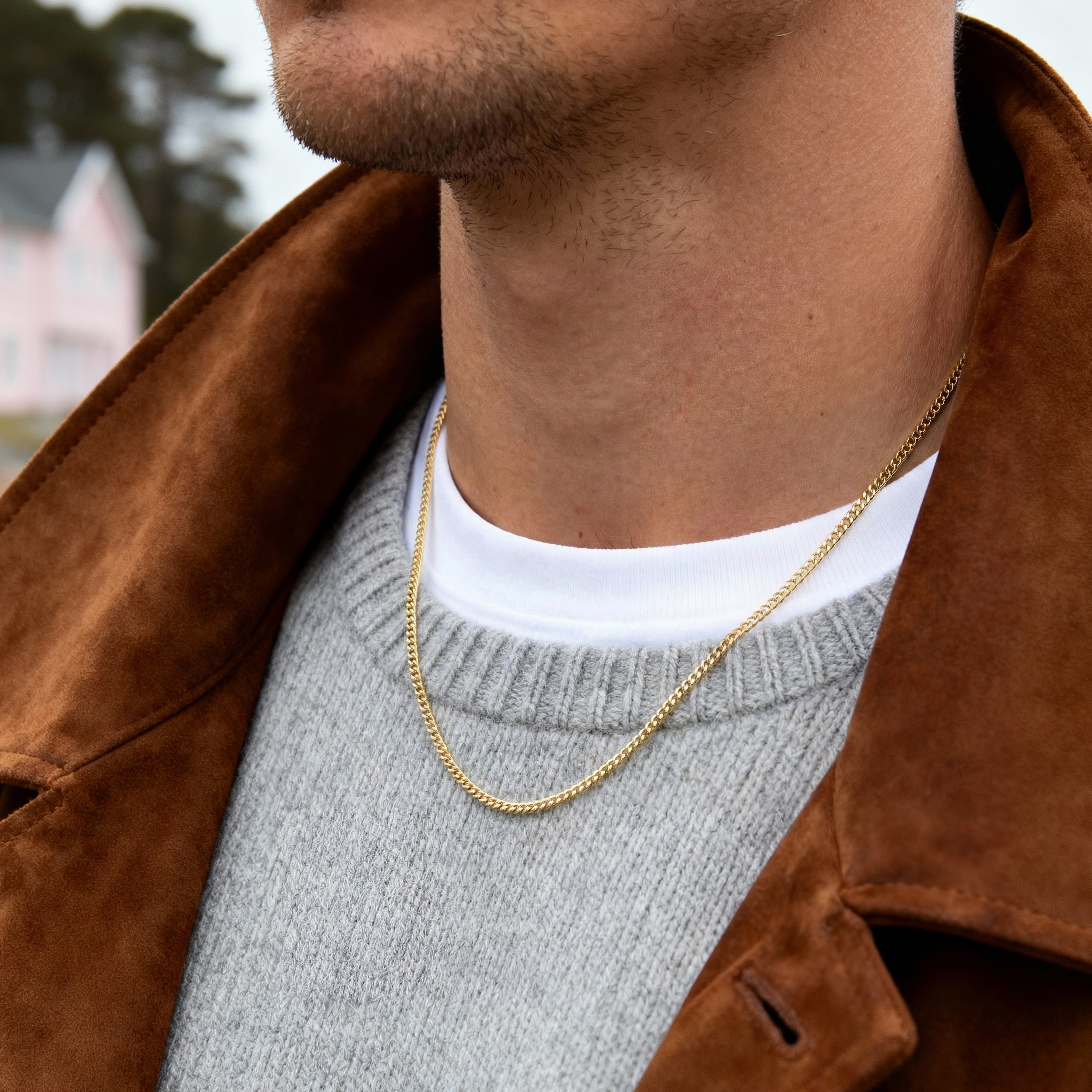 2 mm auksinės spalvos grandinėlė kaklui - 4