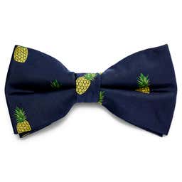Navy Blue with Pineapples Pre-Tied Bow Tie