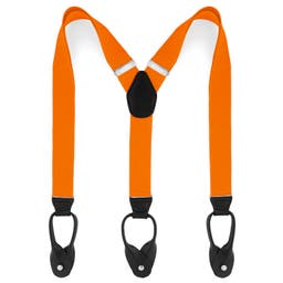 Wide True Orange Split Button Suspenders