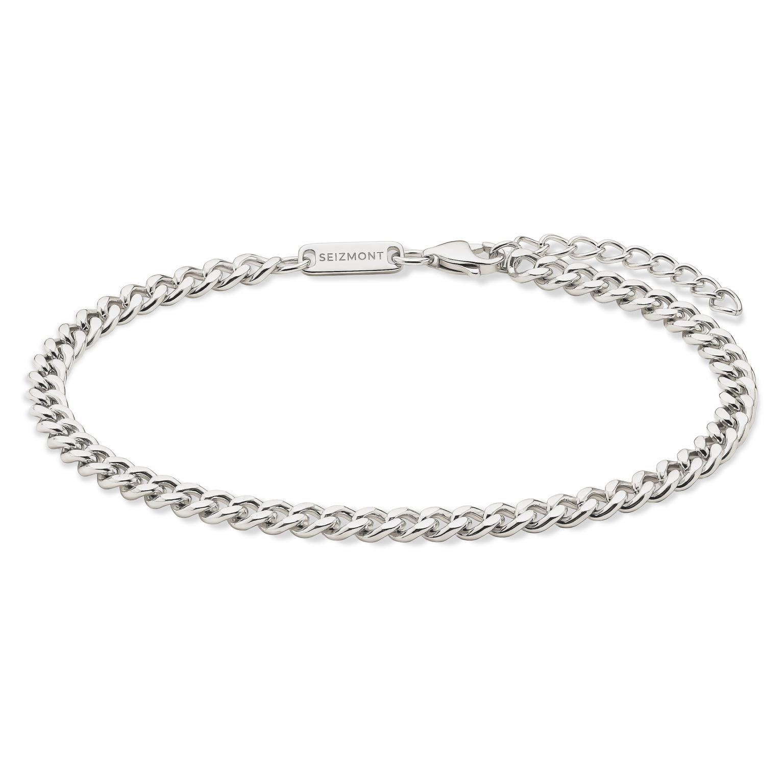 Argentia | Uncoated Raw 925 Sterling Silver 4 mm Curb Chain Bracelet Argentia | Uncoated Raw 925 Sterling Silver 4 mm Curb Chain Bracelet