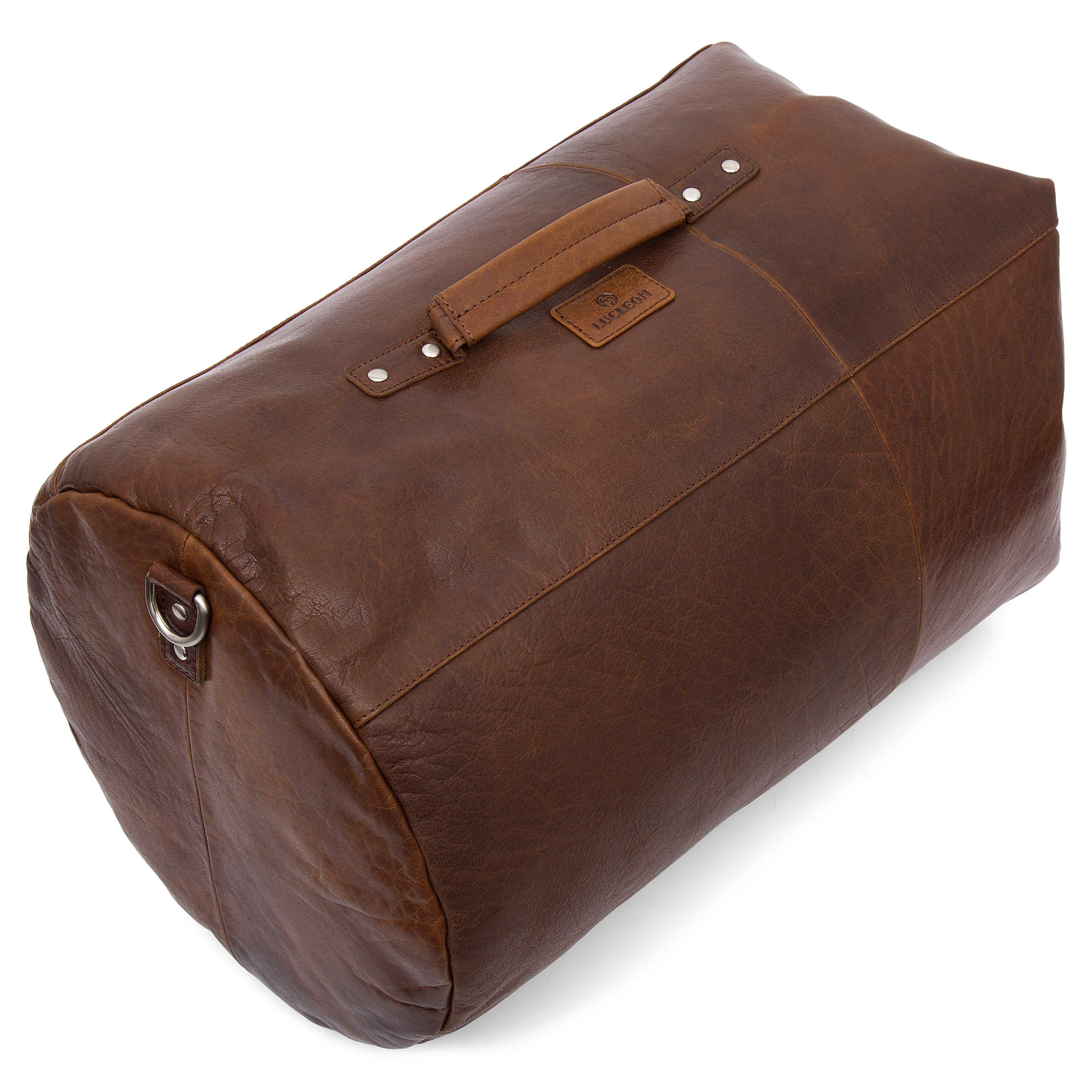 Montreal Classic Leather Tan Duffel Bag - 7