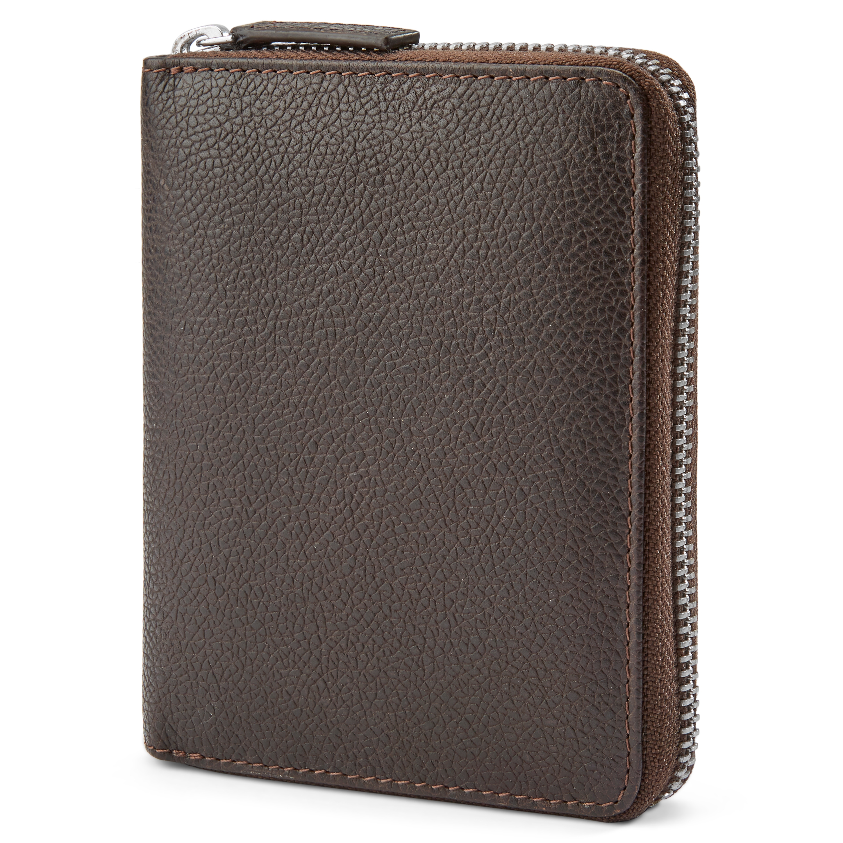 Ciemnobrązowy skórzany portfel blokujący RFID Sky - 1