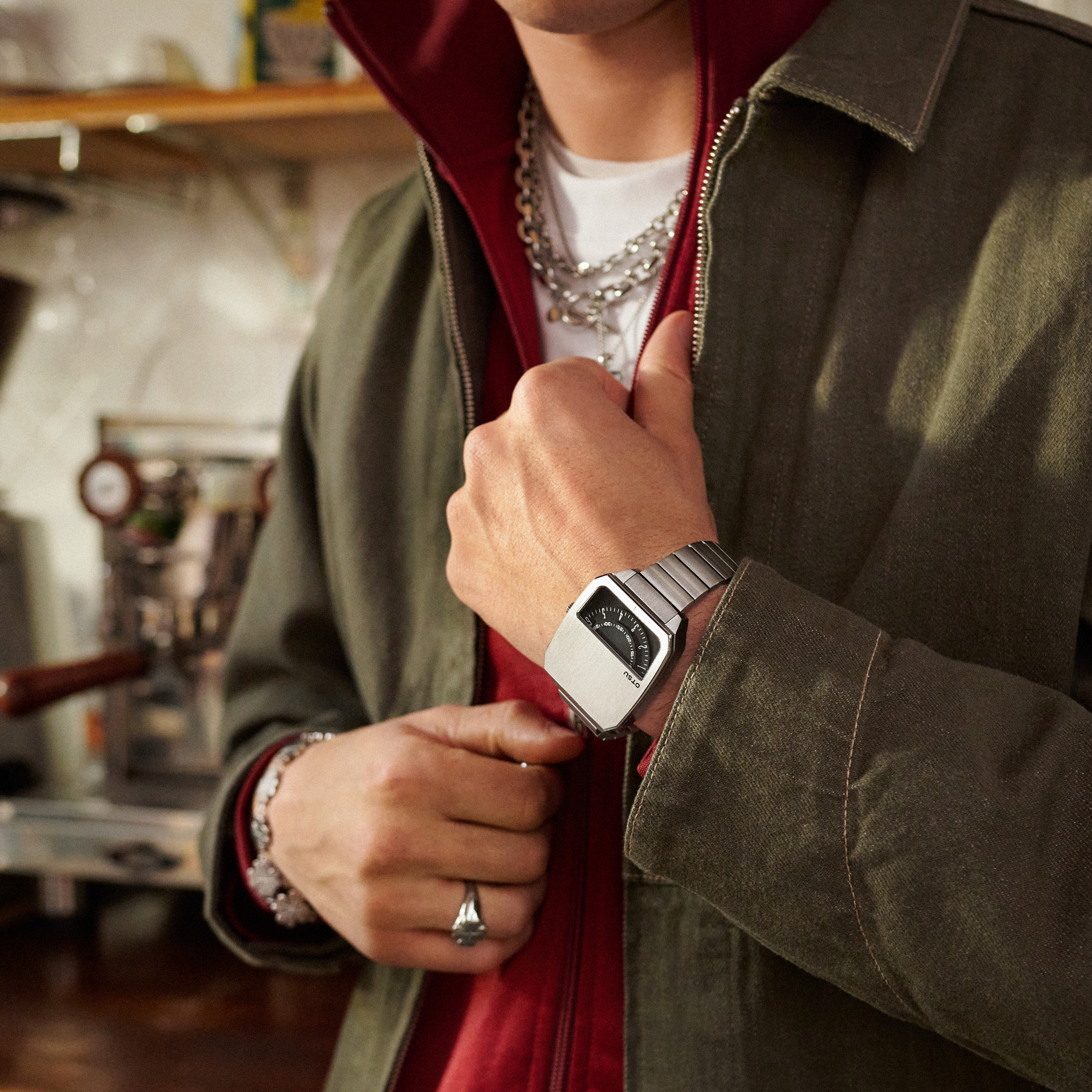 Hoc | Silver-tone Stainless Steel Half Dial Watch - 4