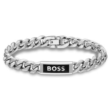 Zilverkleurige BOSS Kassy Emblem Armband Zilverkleurige BOSS Kassy Emblem Armband