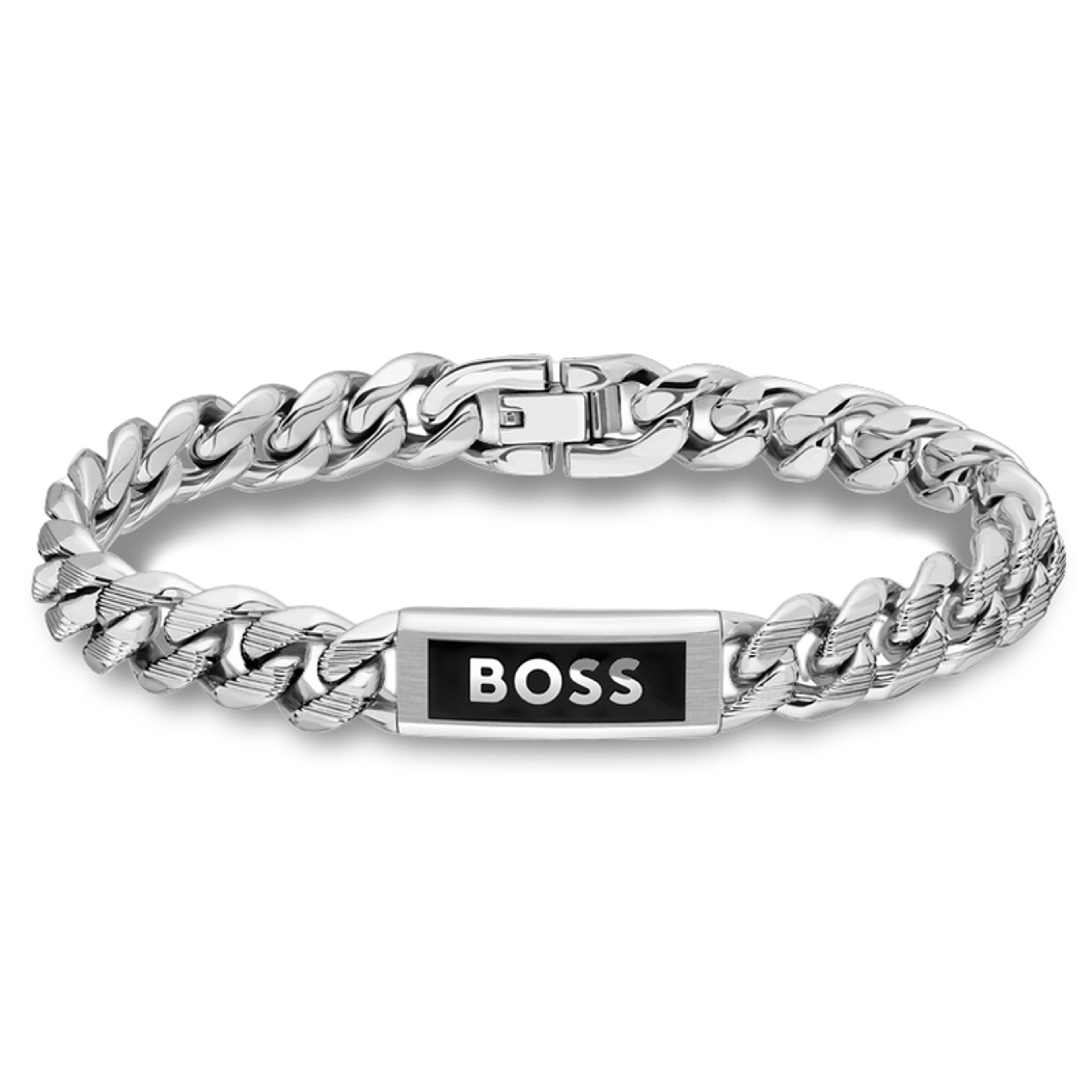 BOSS Kassy Emblem rokassprādze sudraba krāsā BOSS Kassy Emblem rokassprādze sudraba krāsā