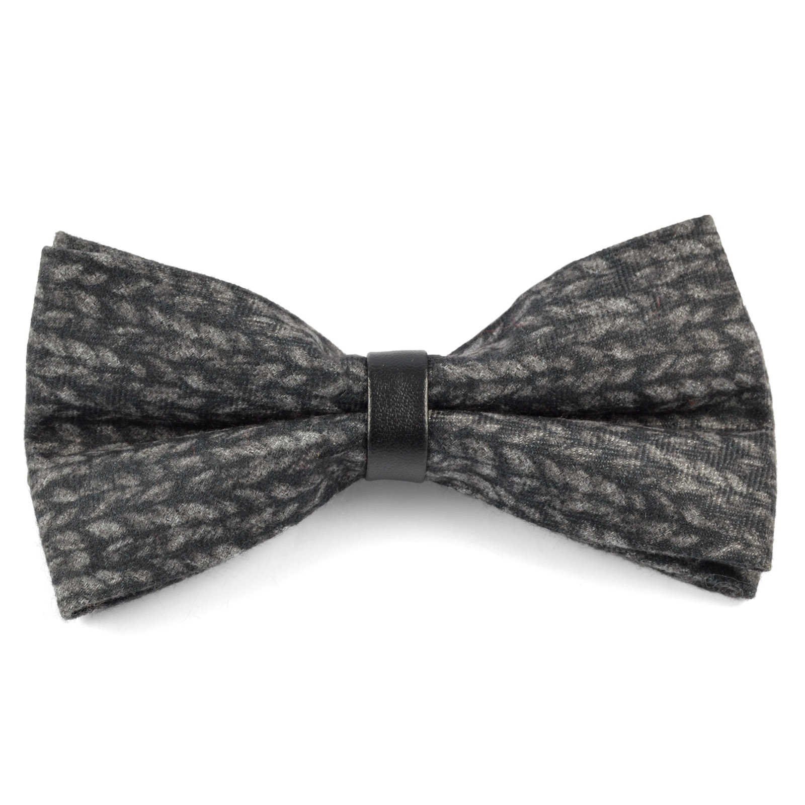 Pajarita de lana de plumas gris  - 1