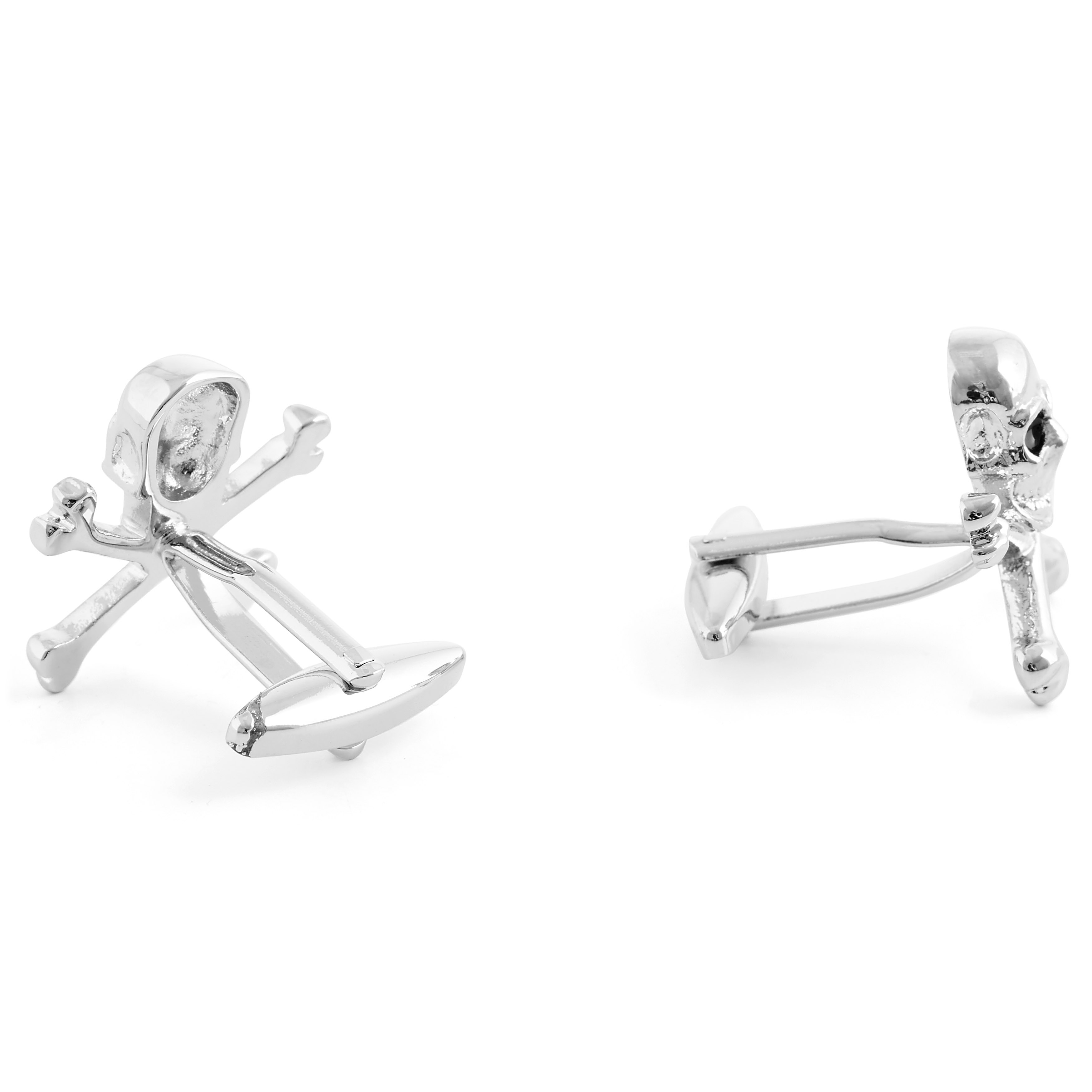 Mansjettknapper med Sølvbelagt Hodeskaller - 3