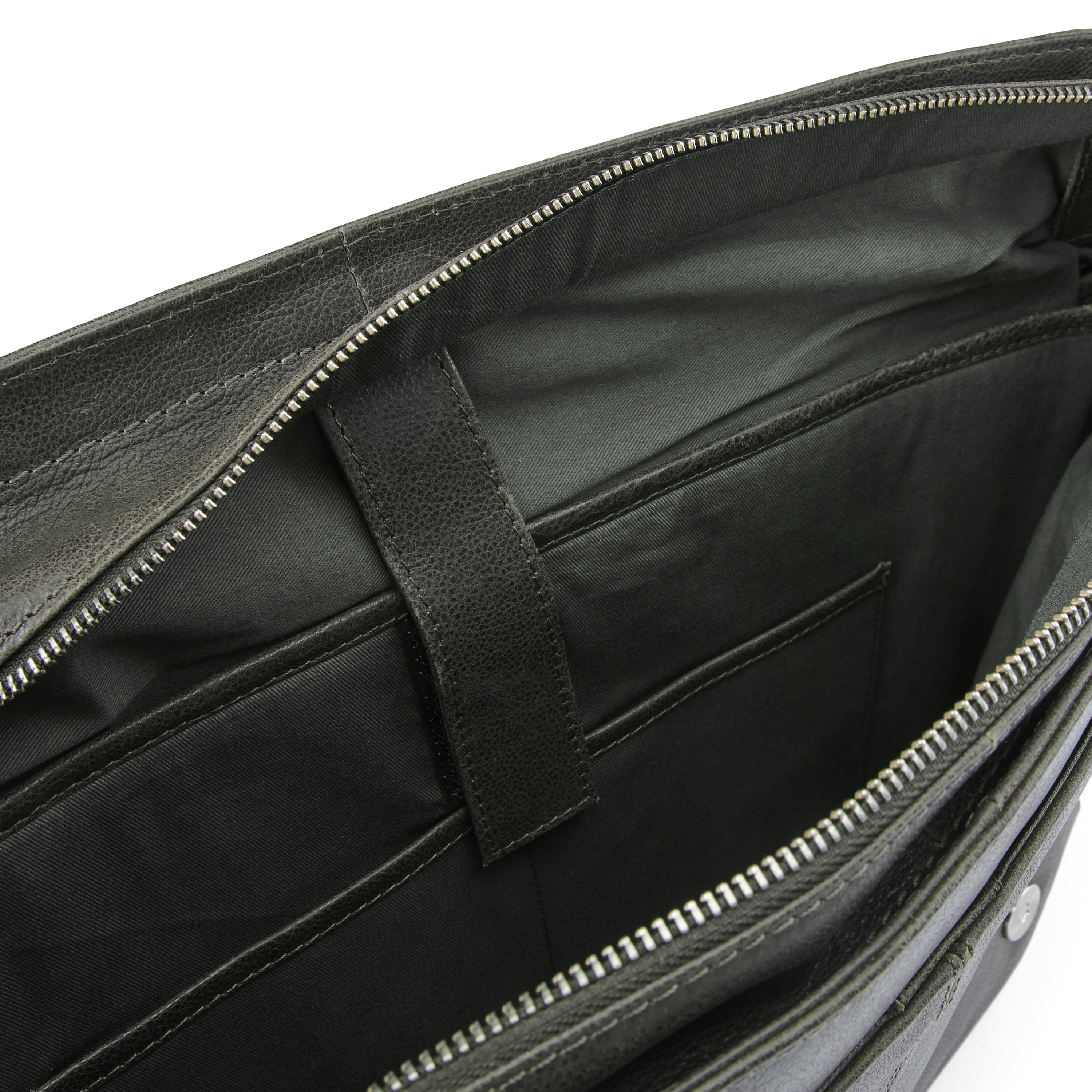 Licio | Brown gray Leather Messenger Bag - 13