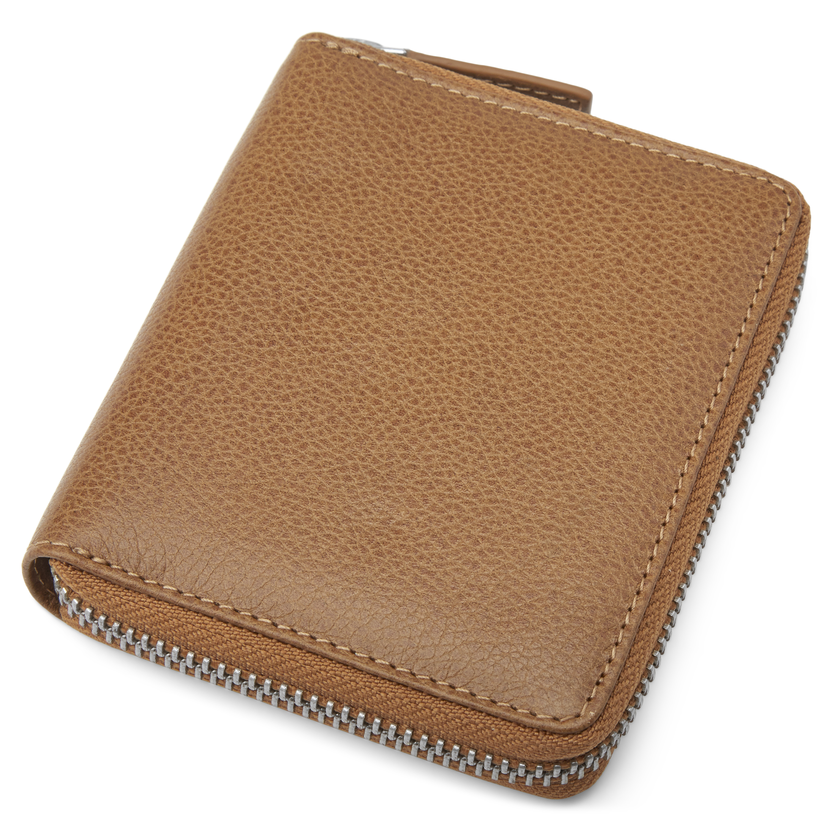 Mini Tan Leather RFID-Blocking Wallet - 9